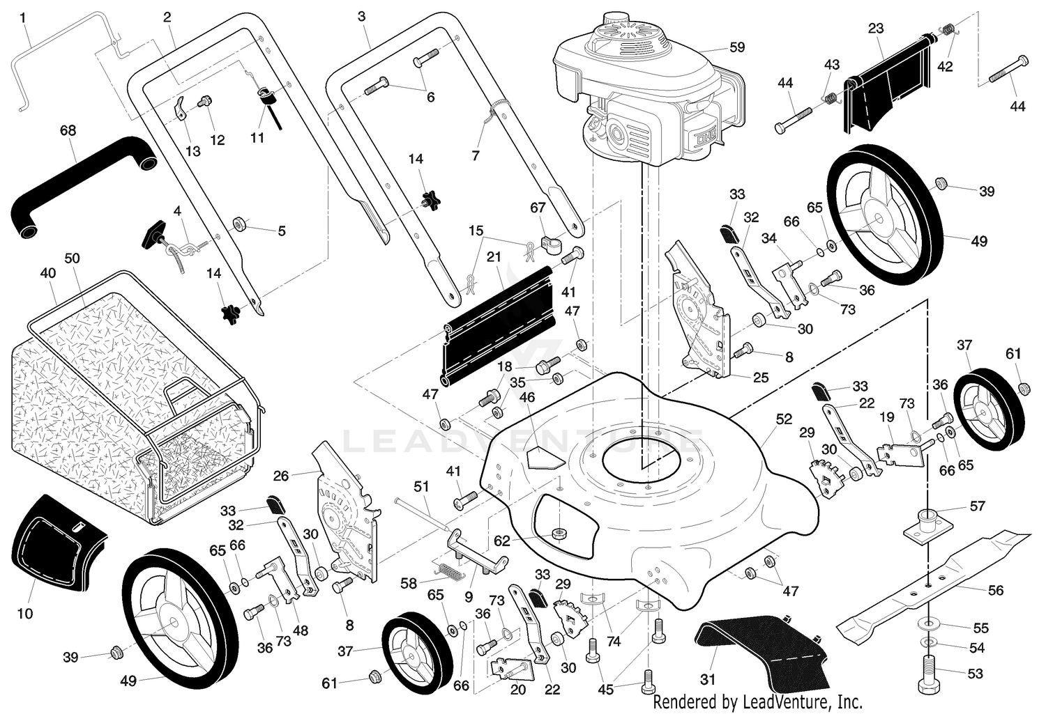 Walk Mower 5521 CM Repair Parts "A"