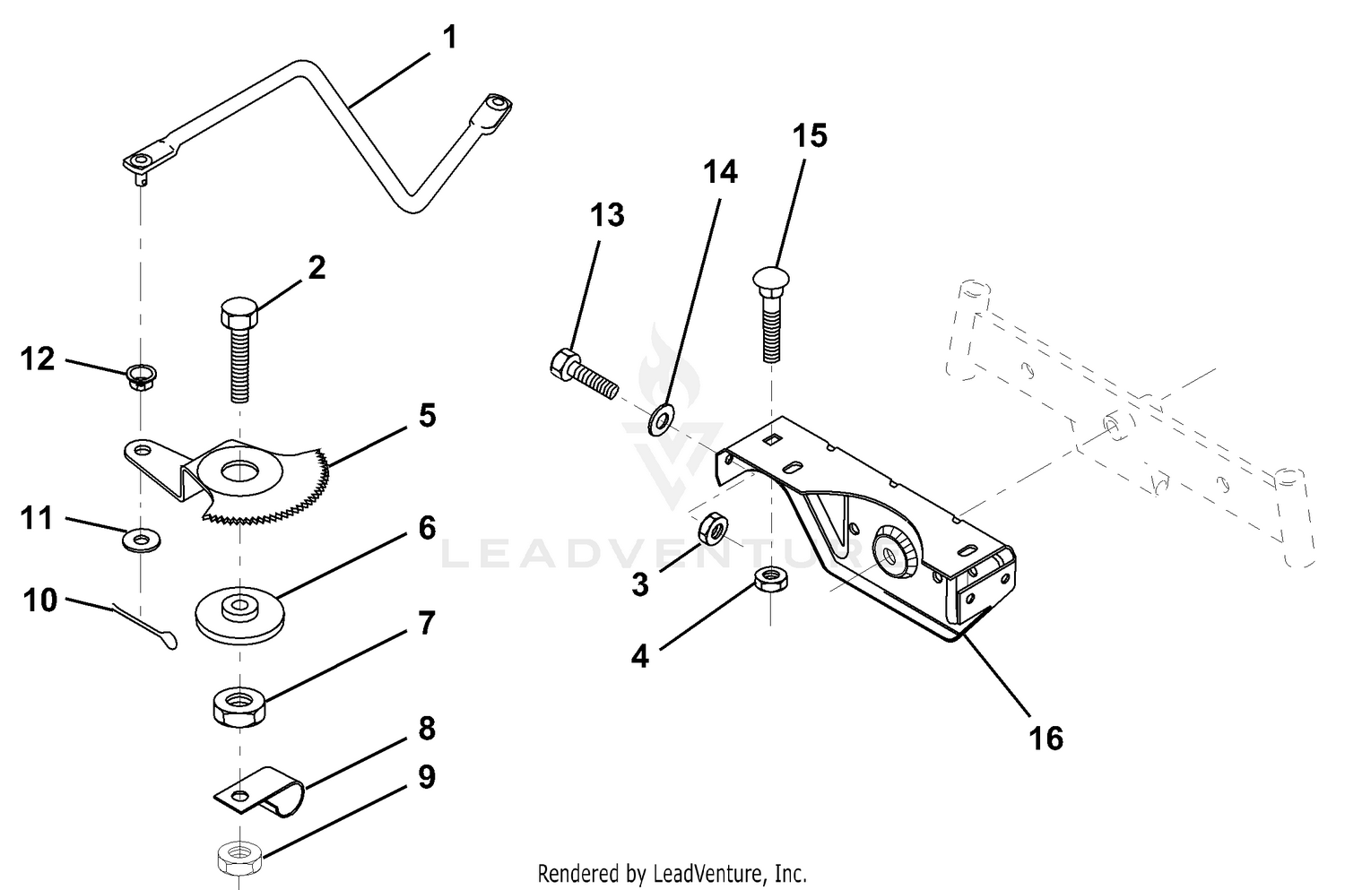 Sector Gear / Axle Support