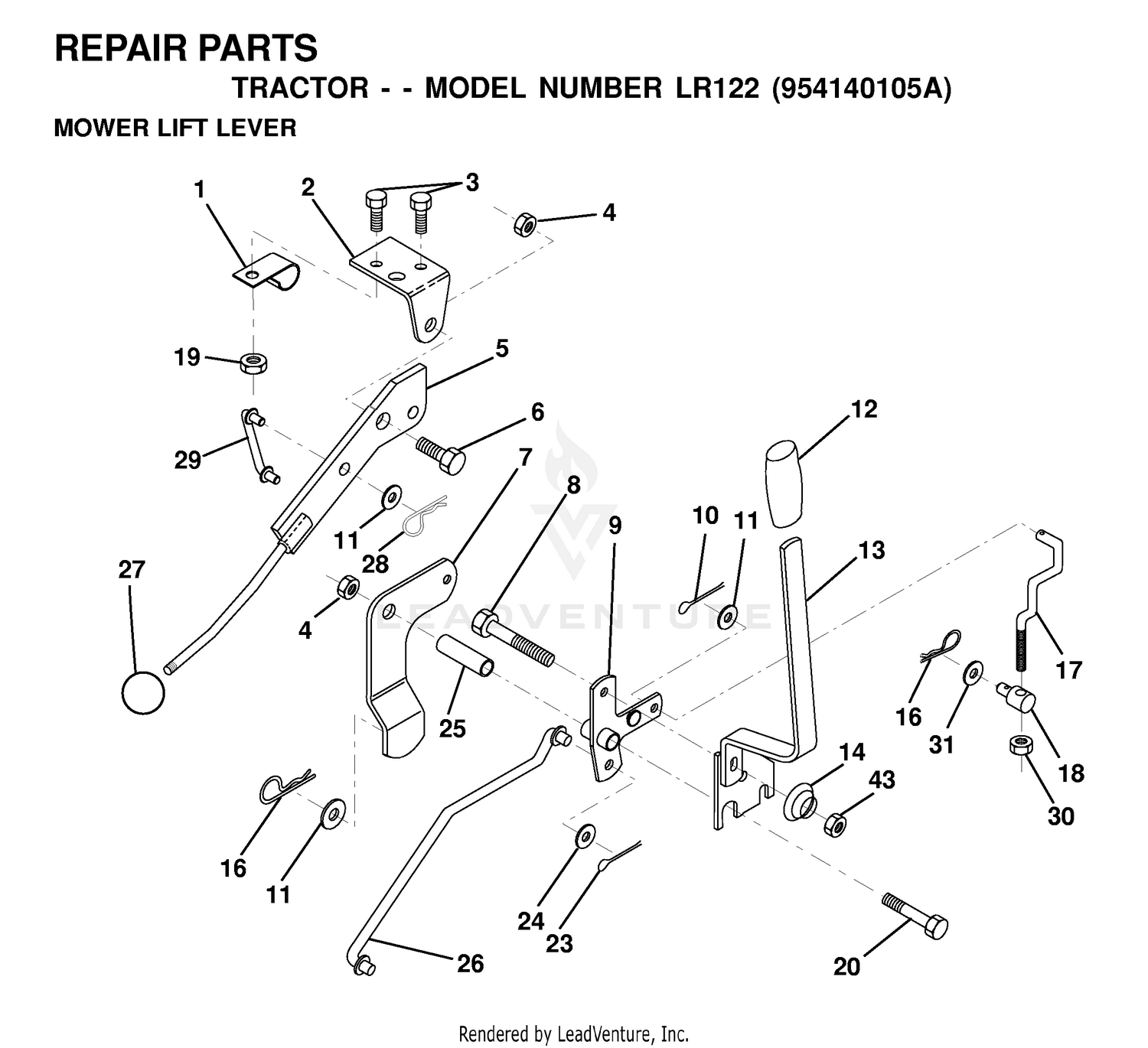 MOWER LIFT LEVER
