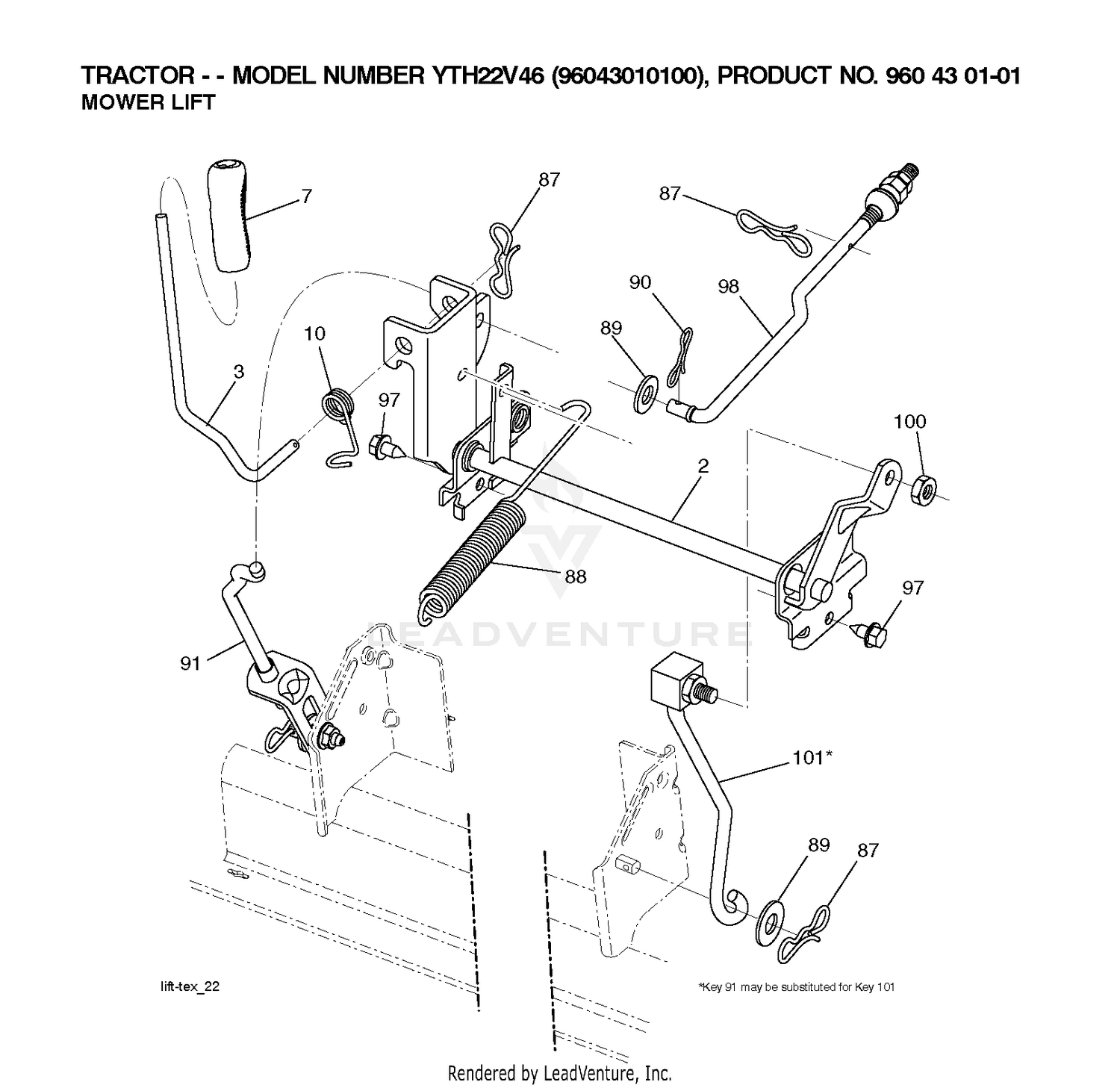 MOWER LIFT LEVER