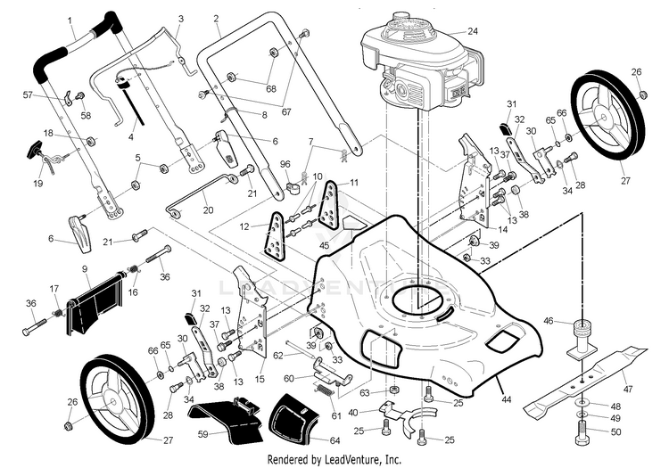 Husqvarna R53 SV - 96141019303 (2010-01) Walk Behind Mower | Partswarehouse