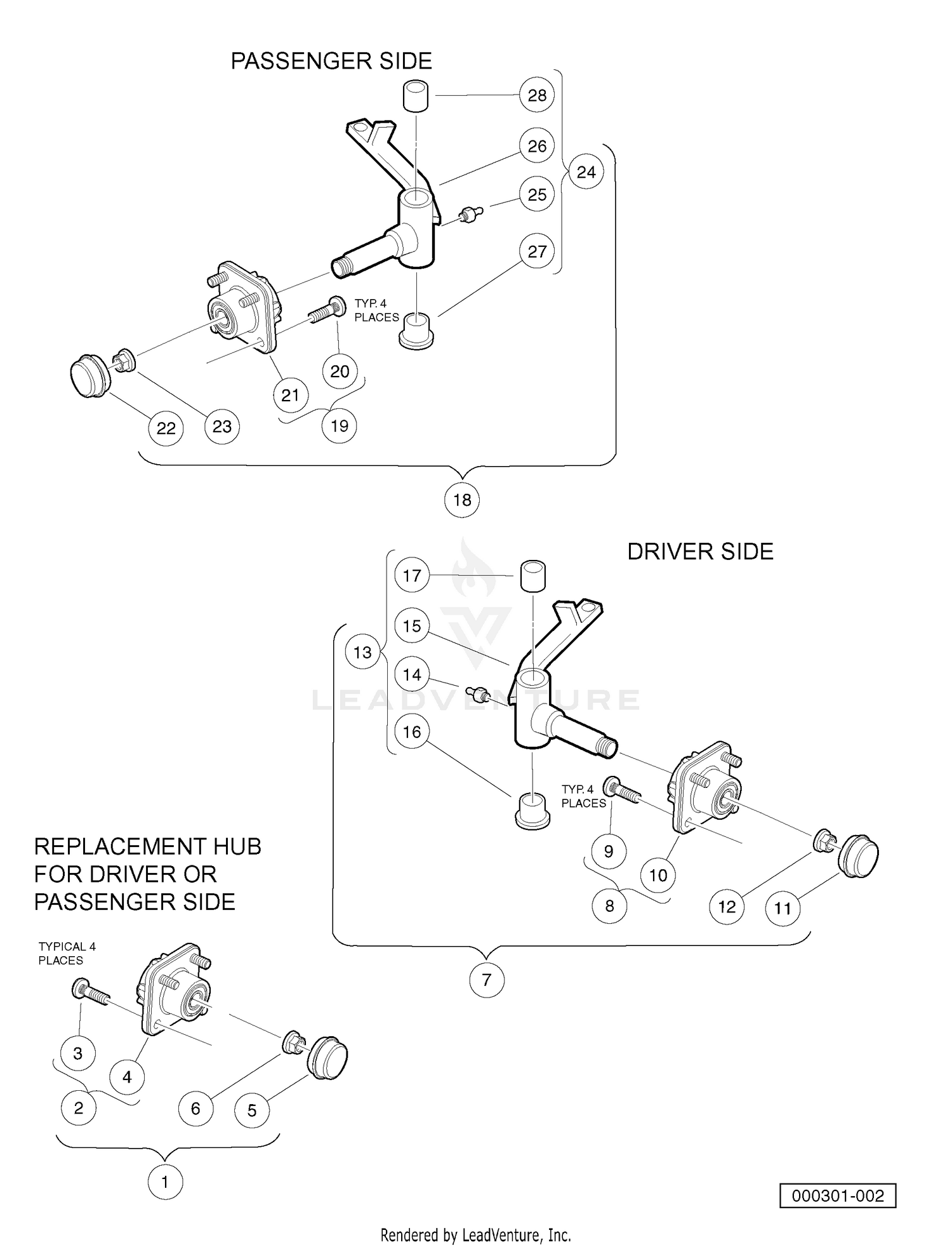 FRONT SUSPENSION - FRONT HUB ASSEMBLY