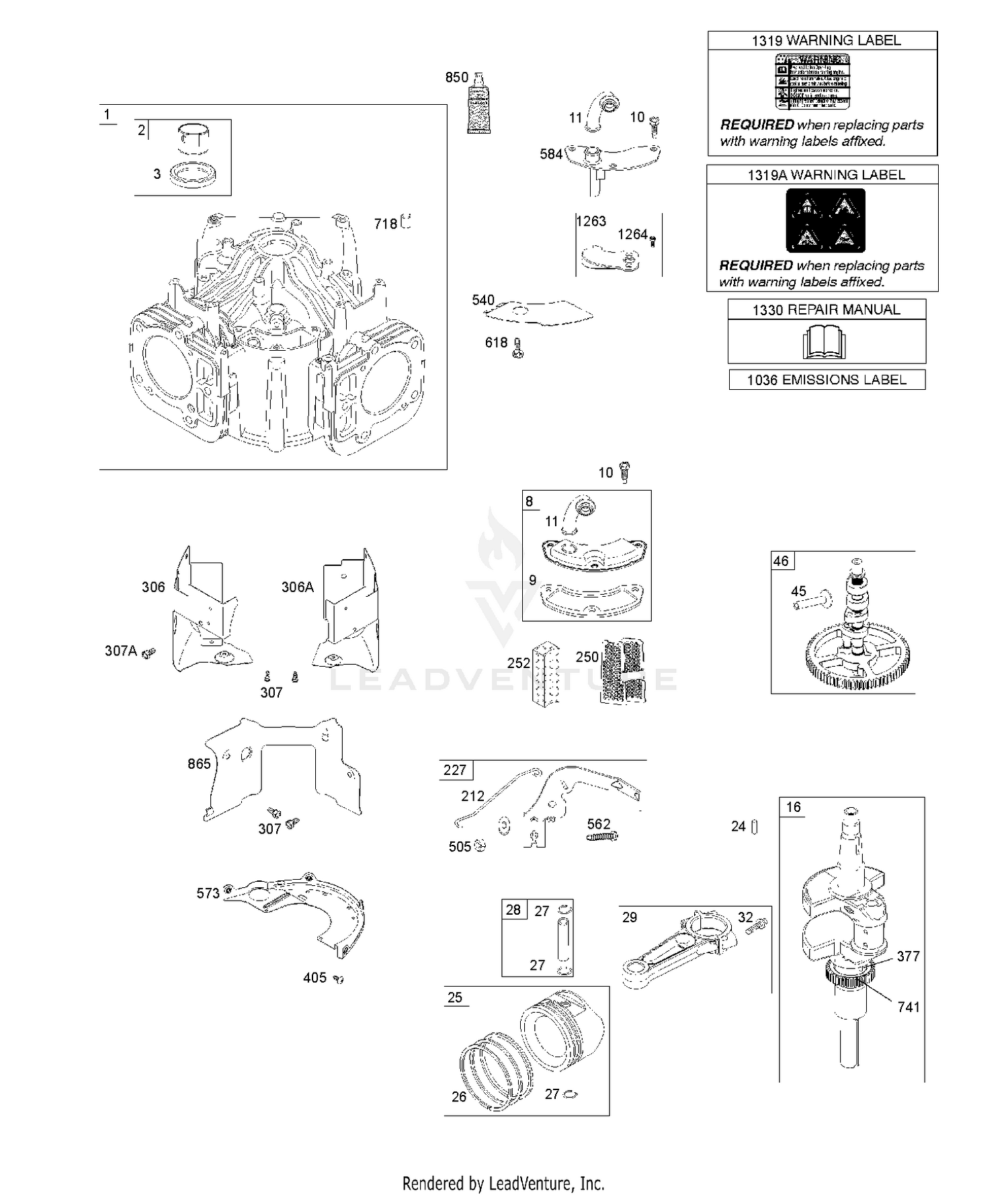CYLINDER, CRANKSHAFT, CAMSHAFT, AIR GUIDES, PISTON, RING, CONNECTING ROD 3