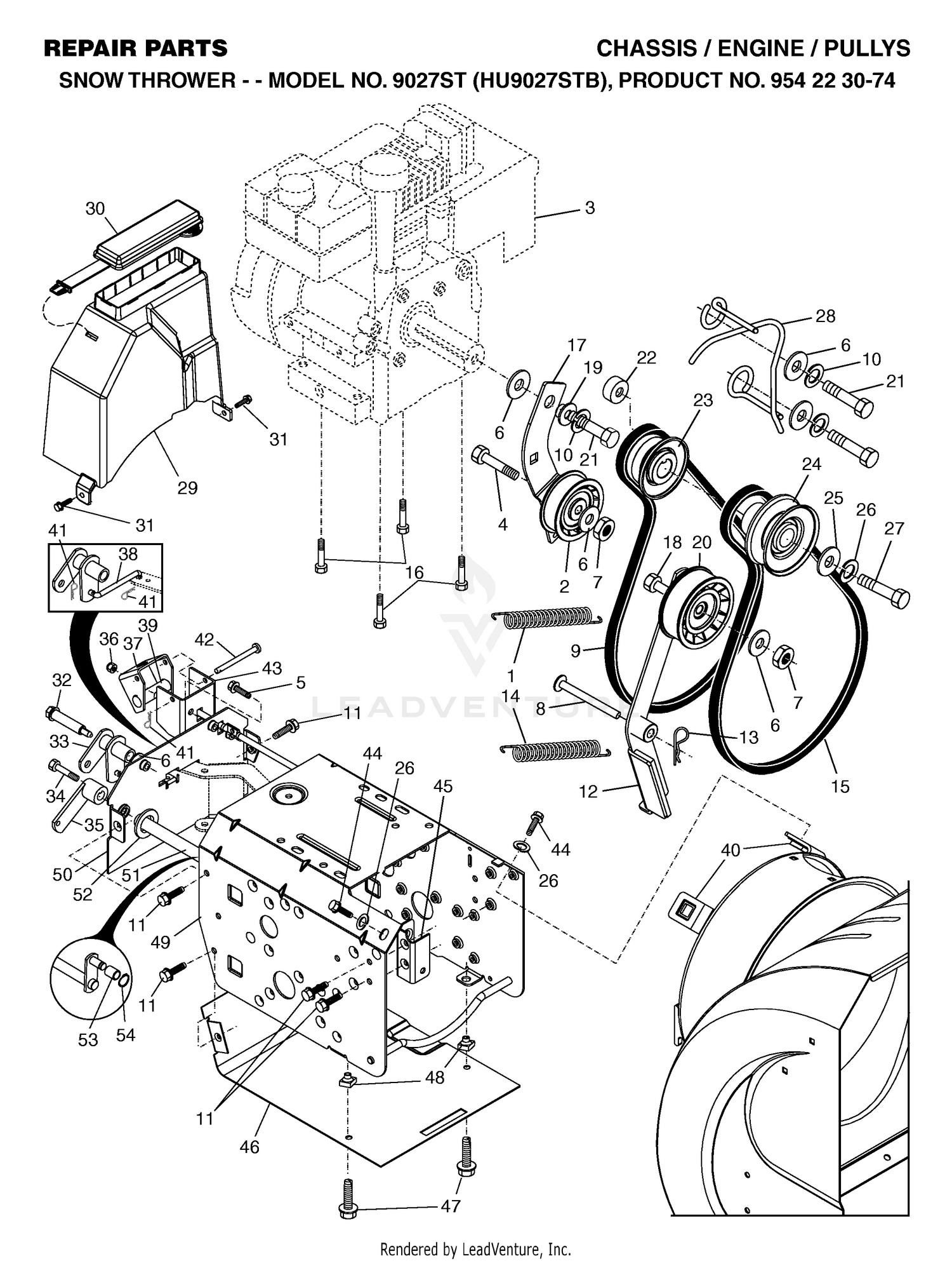 CHASSIS, ENGINE & PULLEYS