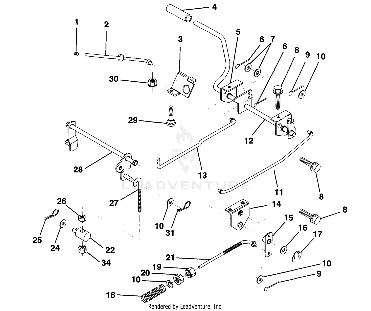 Brake/Rear Mower Lift Assembly