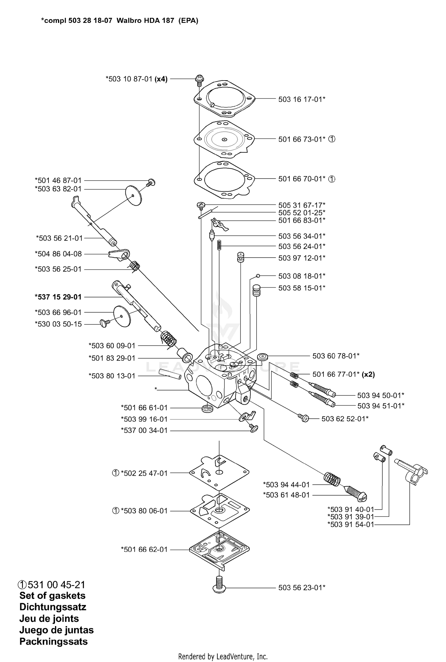 EPA Carburetor Parts - Walbro HDA-187