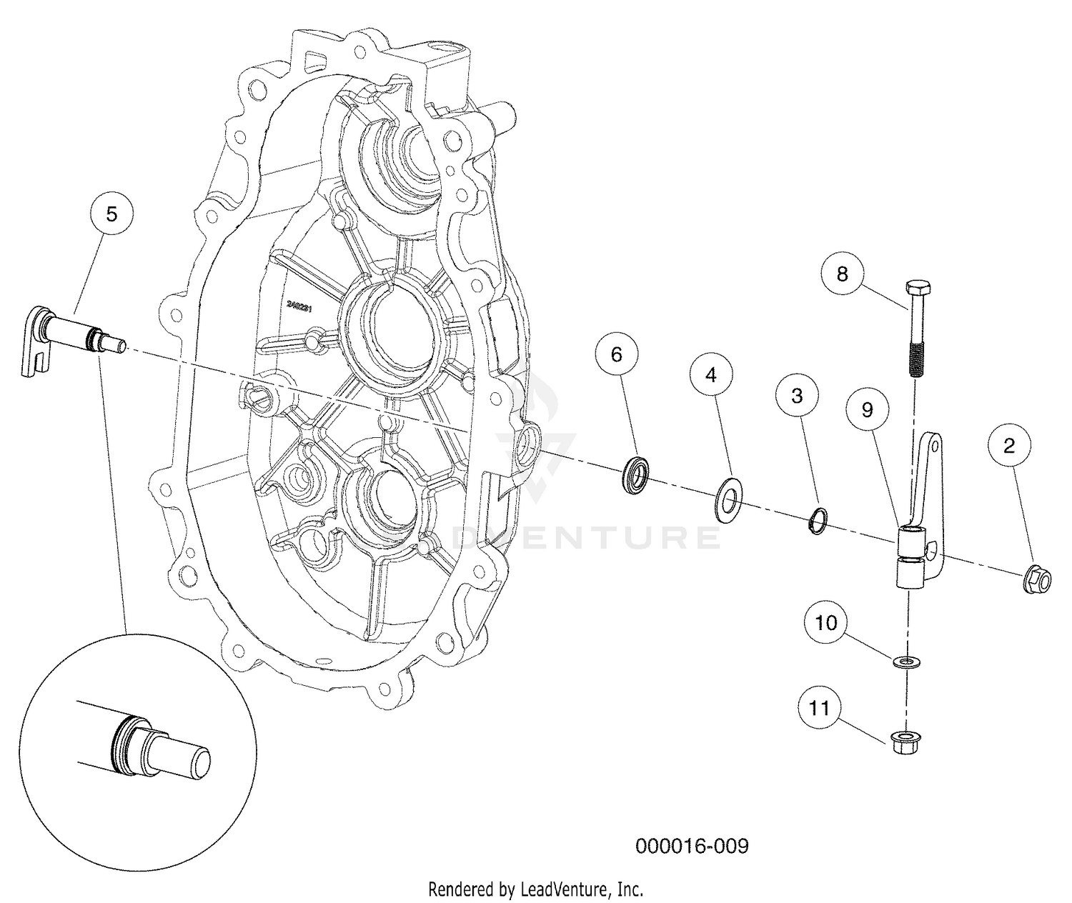 Transmission - Diesel Vehicles, Shift Shaft and Bell Crank (Style A)