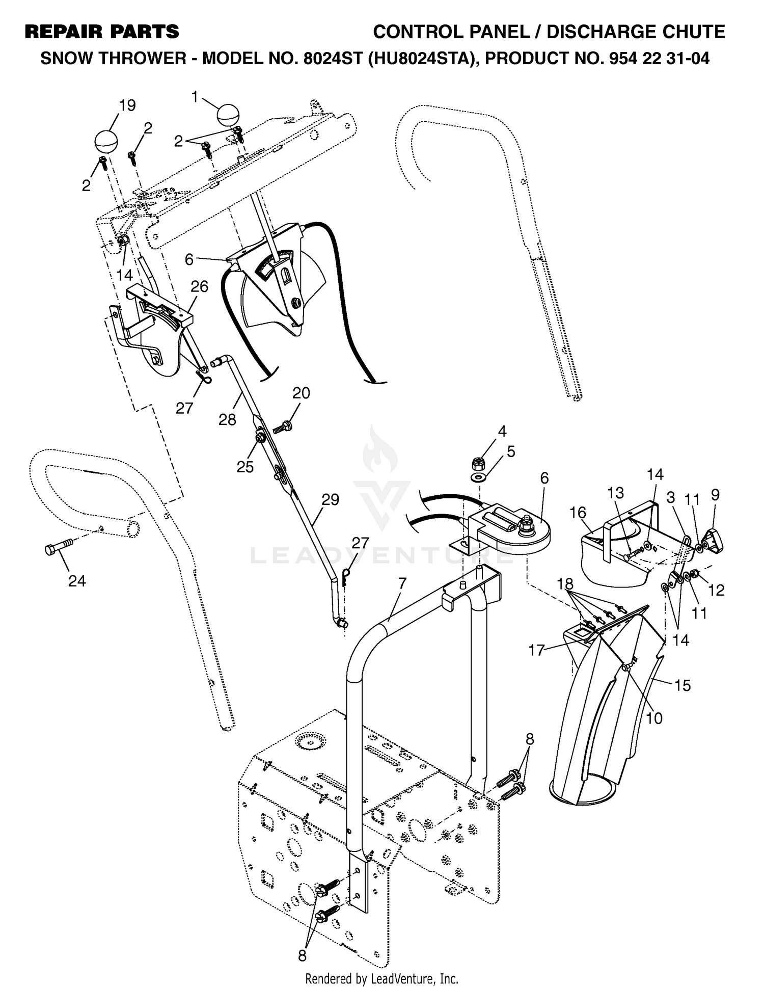 CONTROL PANEL & DISCHARGE CHUTE