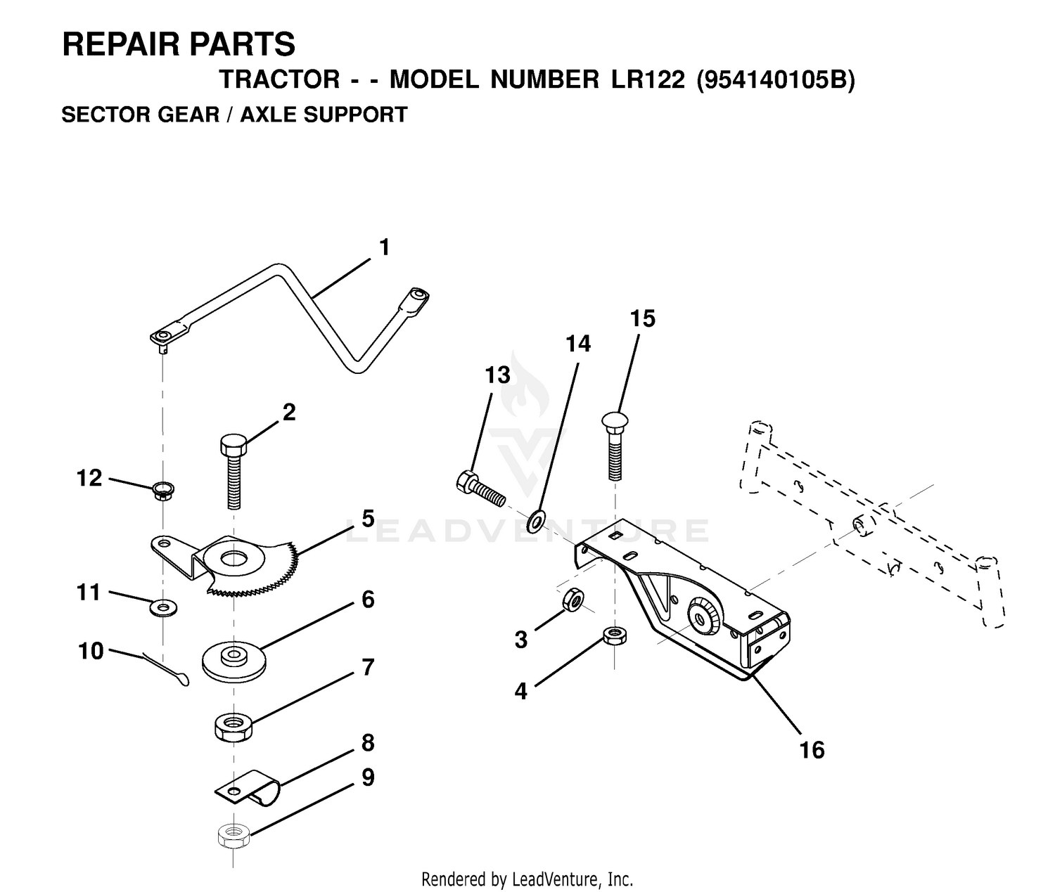 SECTOR GEAR / AXLE SUPPORT