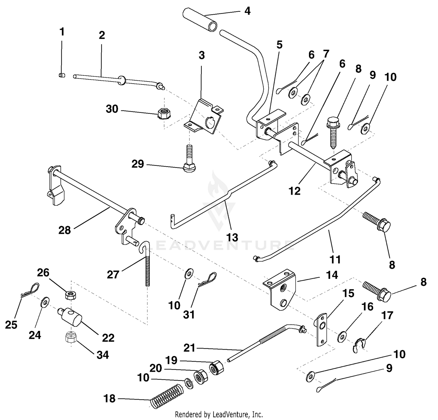 Brake/Rear Mower Lift Assembly