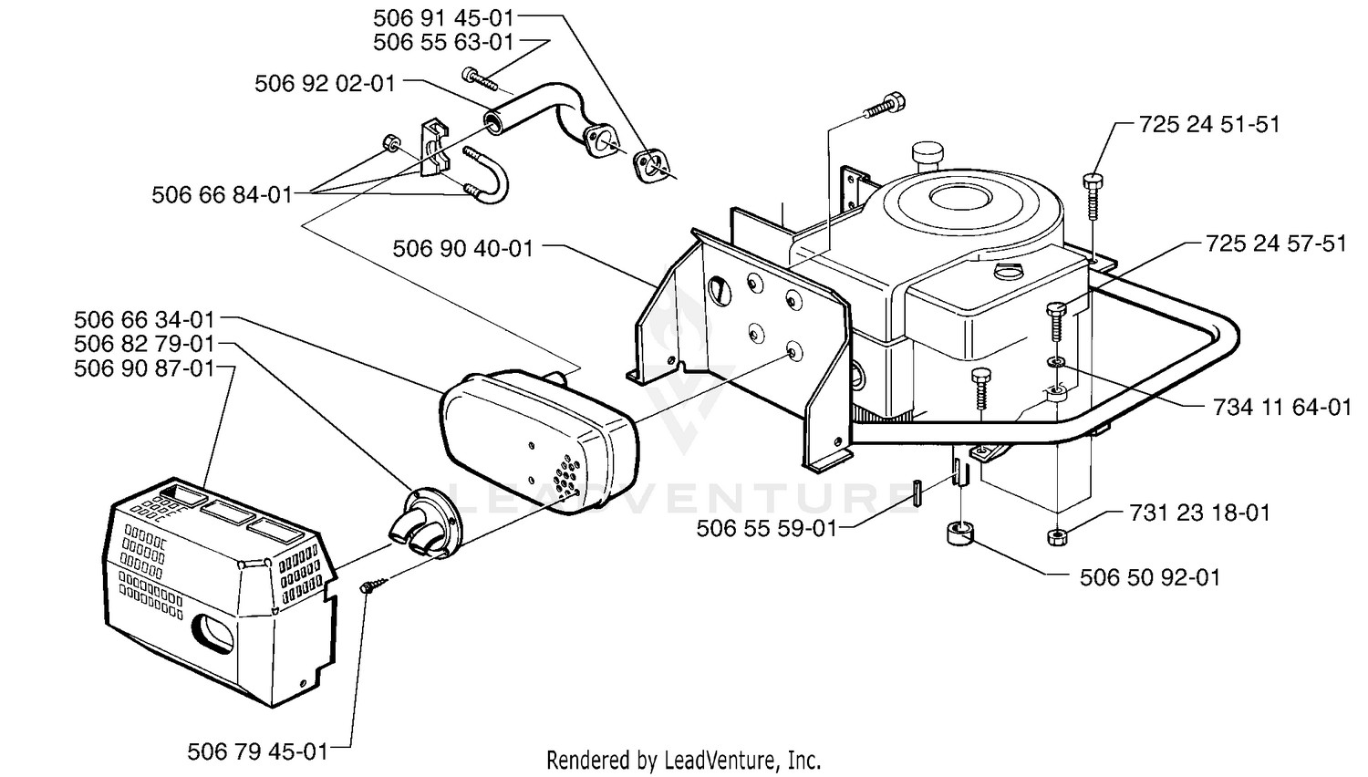 Engine Silencer & Battery Assembly