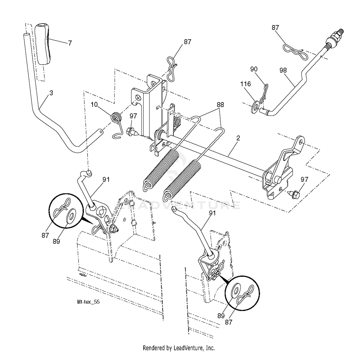 MOWER LIFT LEVER