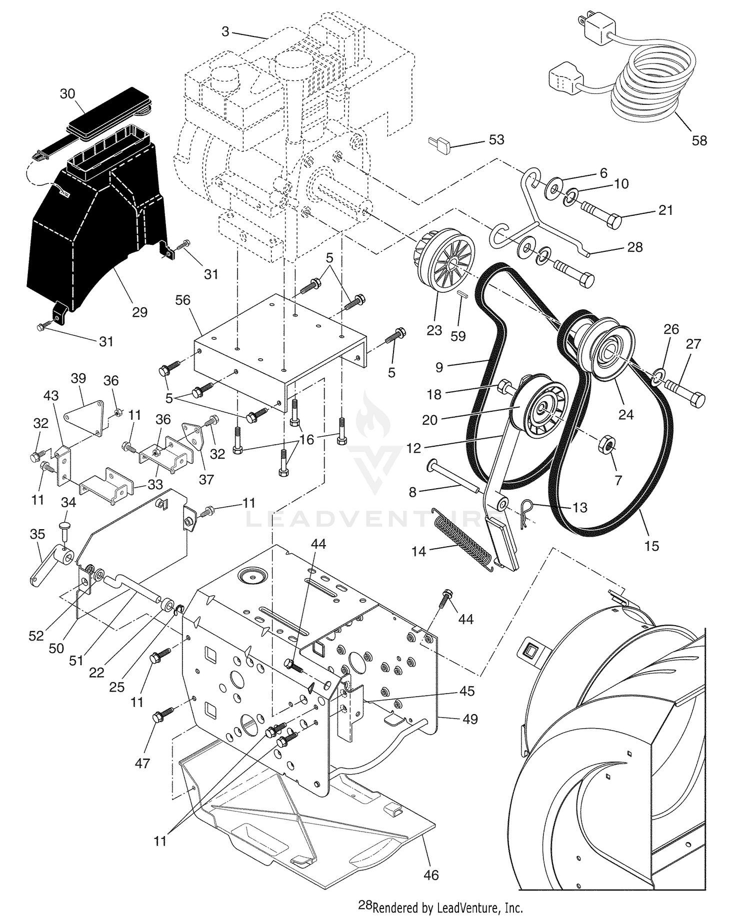 Chassis/Engine/Pulleys