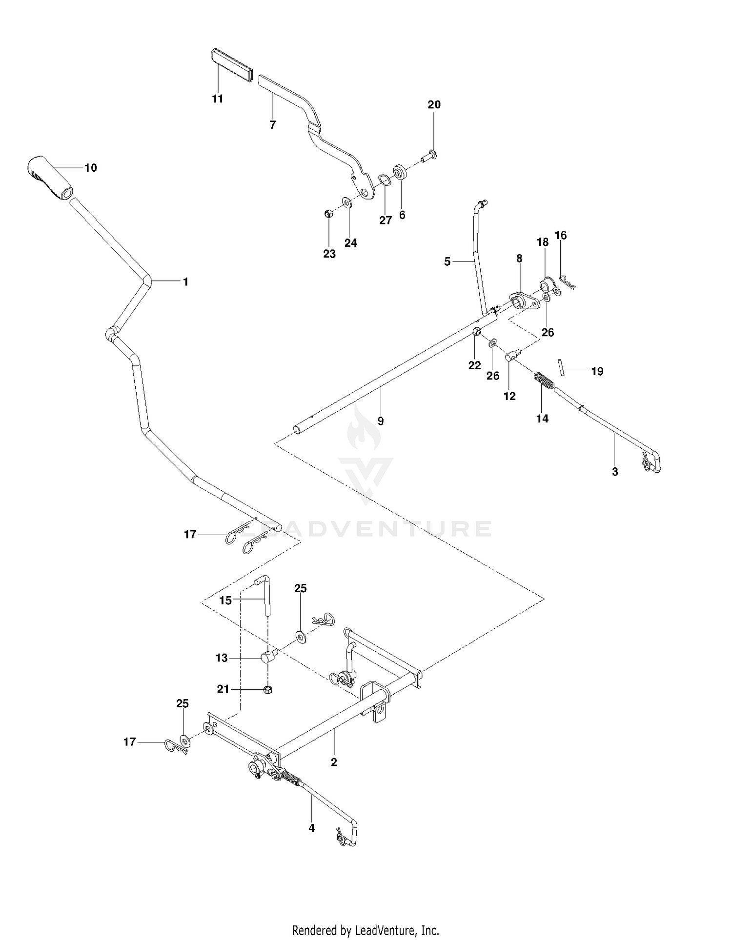 BRAKE / REAR MOWER LIFT