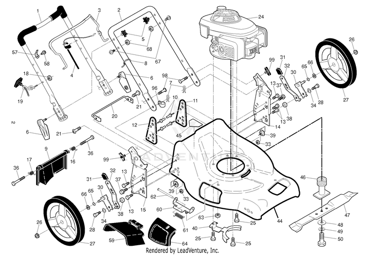 Husqvarna R53 SV - 96141019307 (2012-01) Walk Behind Mower | Partswarehouse