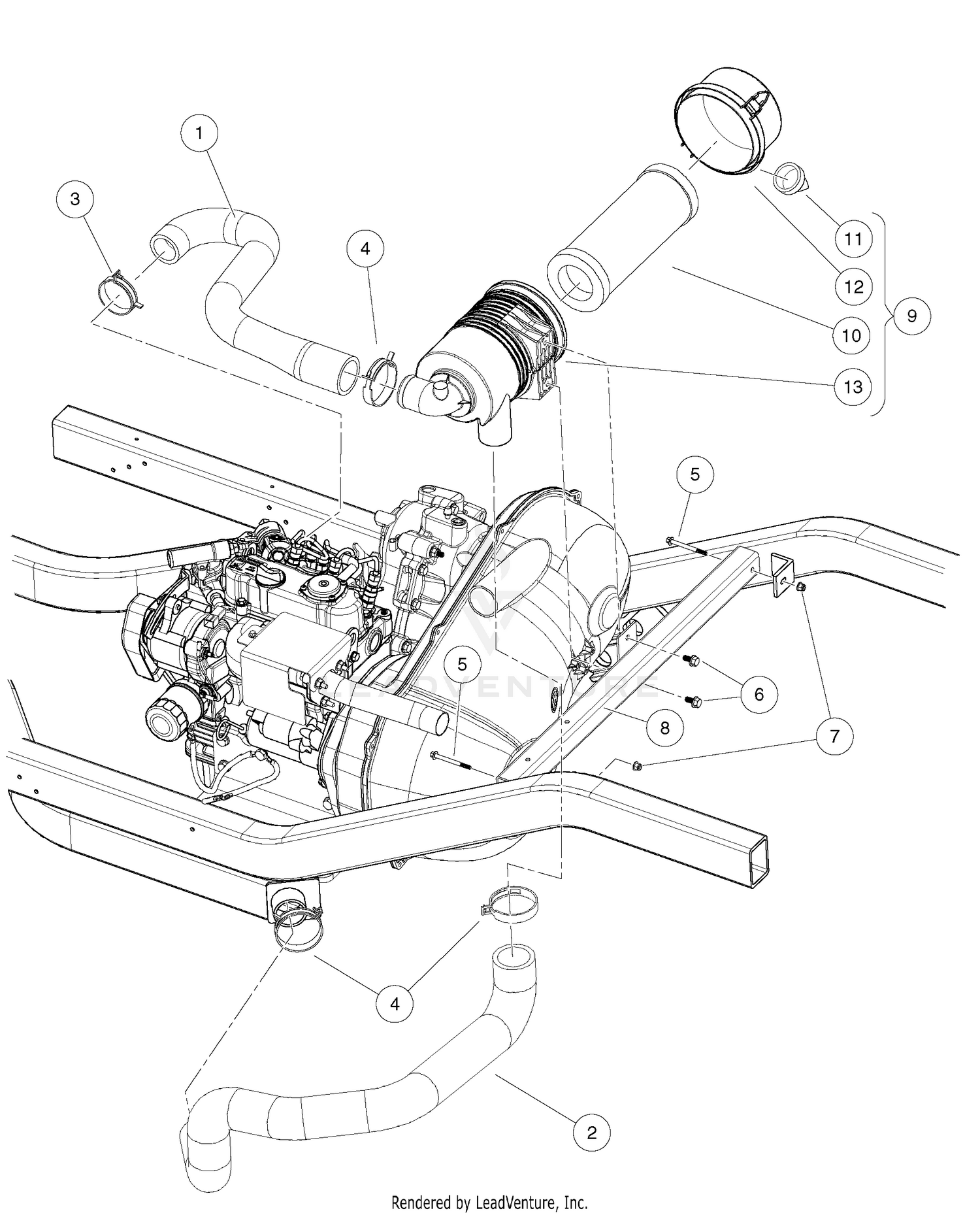 Intake Duct And Air Box Assembly -  Diesel  Vehicles
