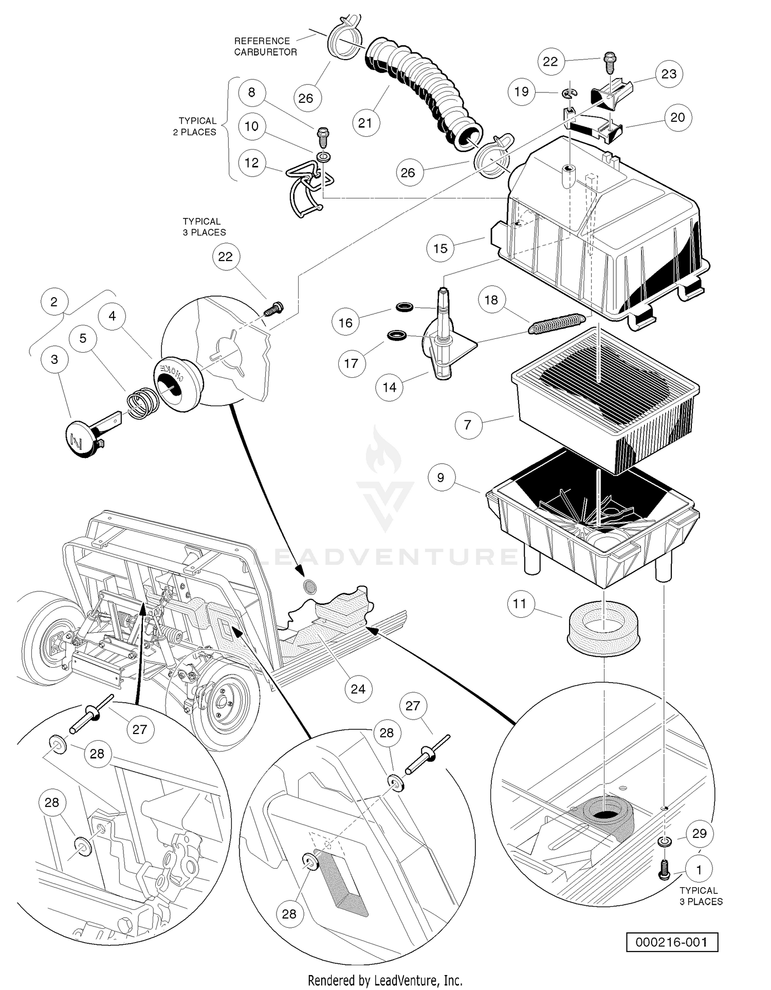 Intake Duct, Choke, and Air Box Assembly