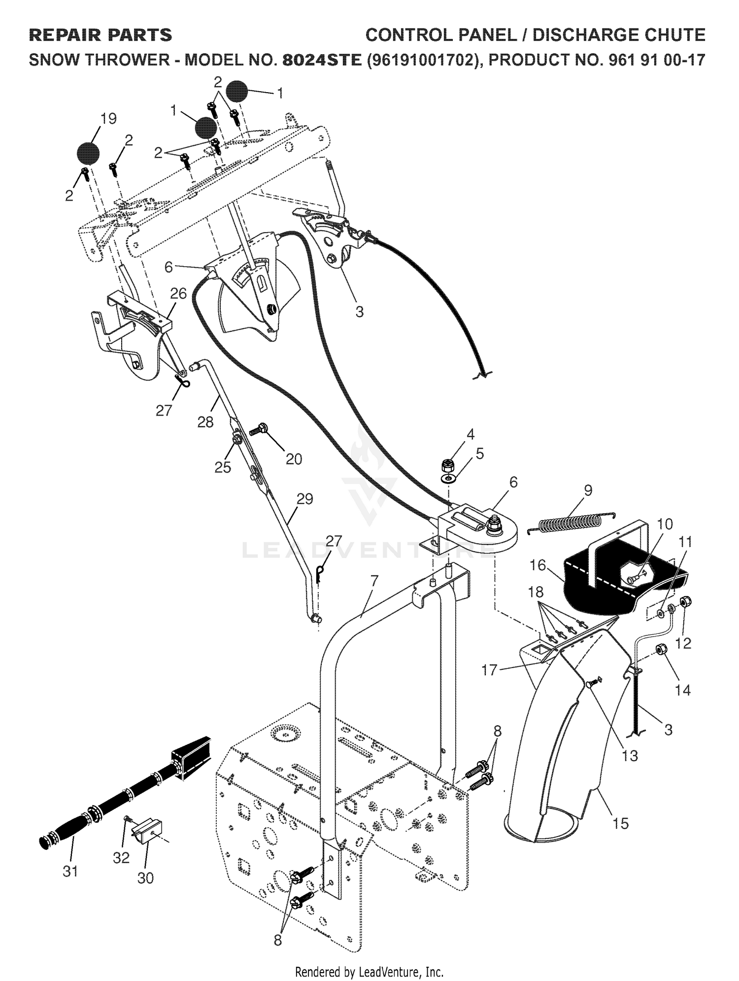 CONTROL PANEL & DISCHARGE CHUTE