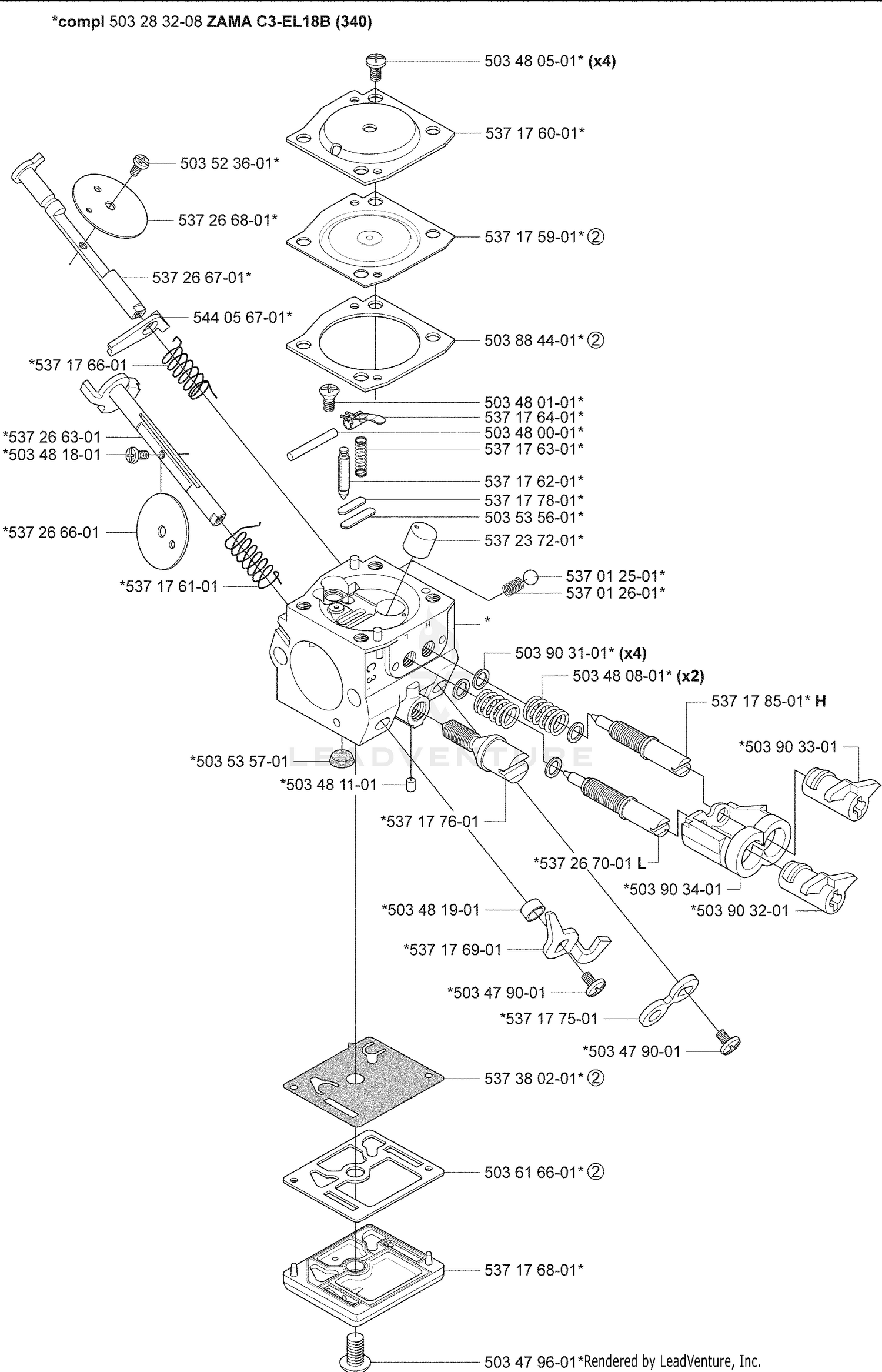 Carburetor Parts and Zama C3-EL18B