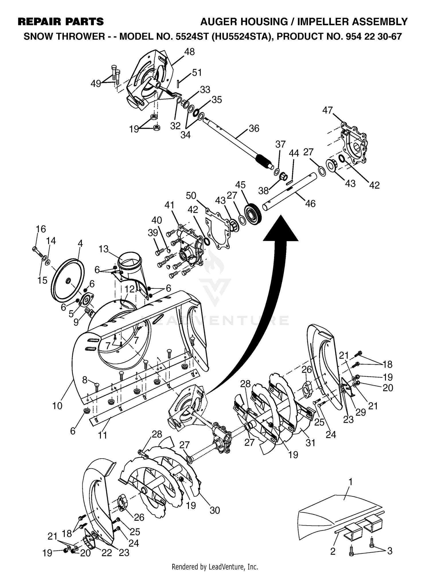 AUGER HOUSING & IMPELLER