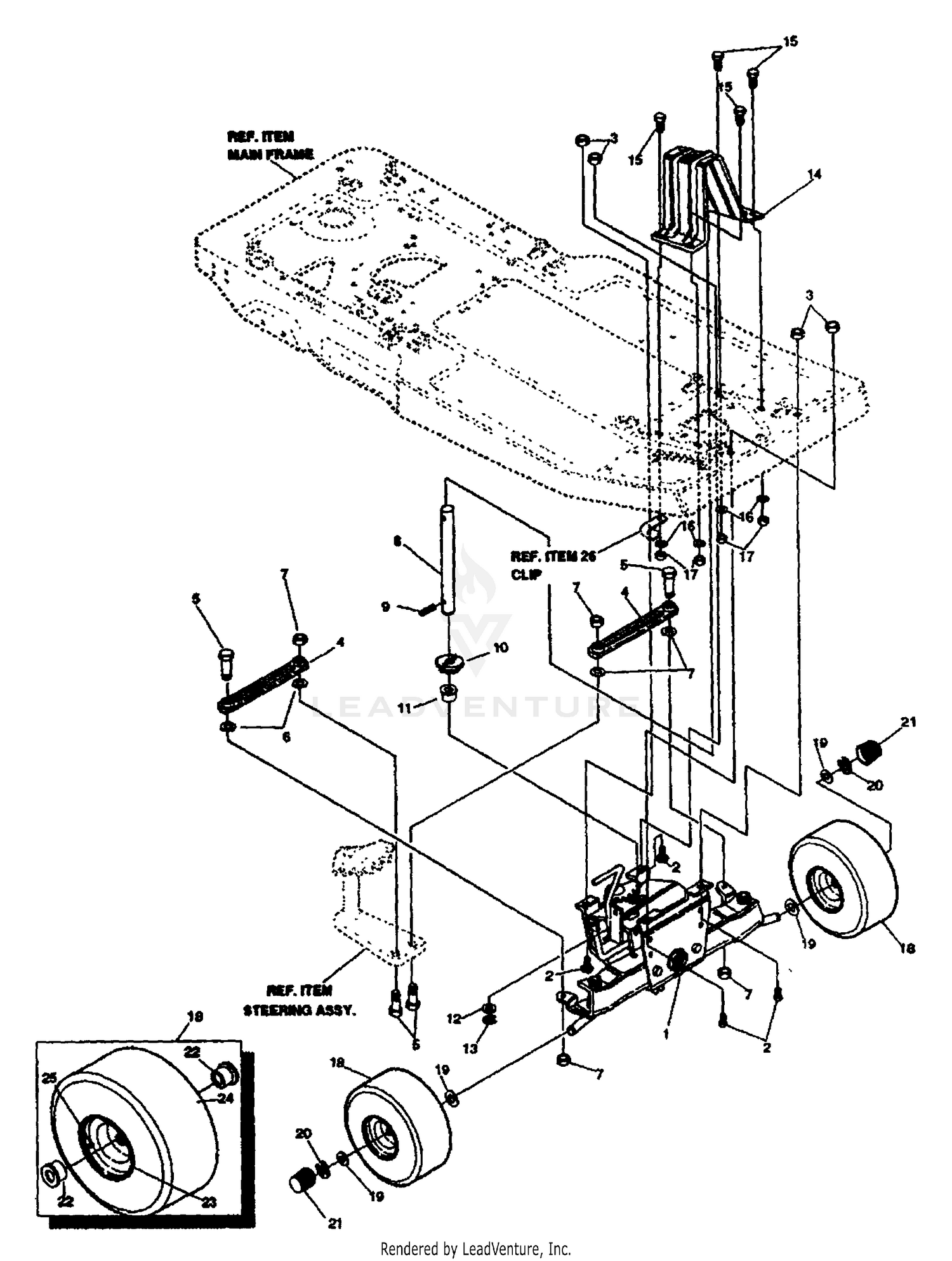 Front Axle & Wheels Assembly