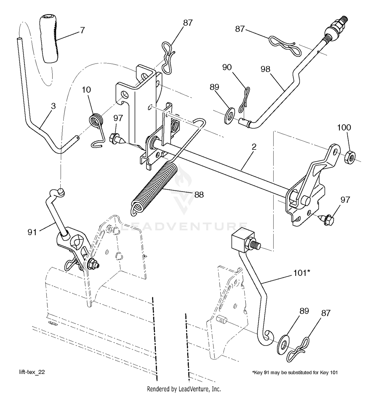 MOWER LIFT LEVER