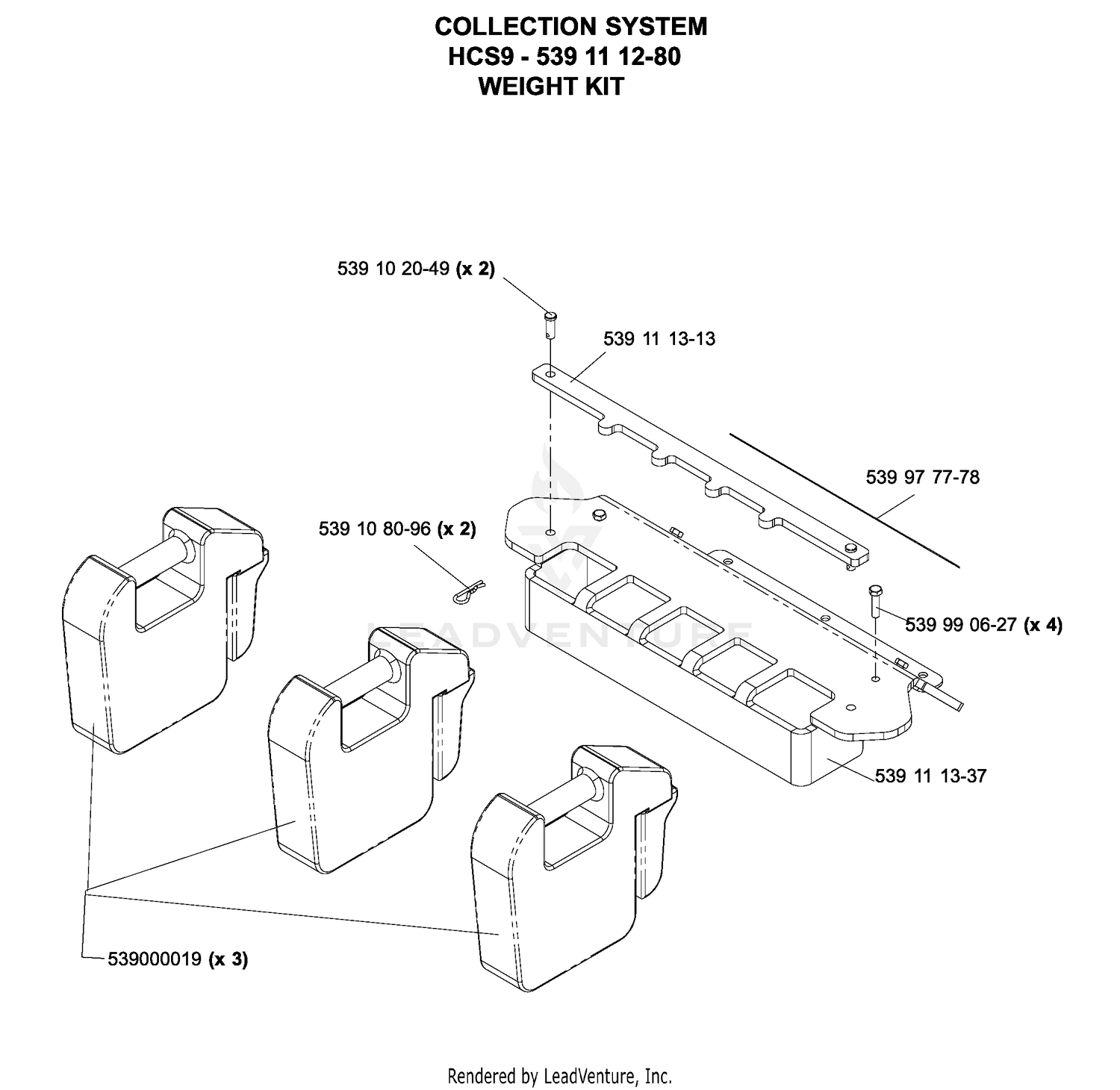 Accessories HCS9 Collection System Weight Kit