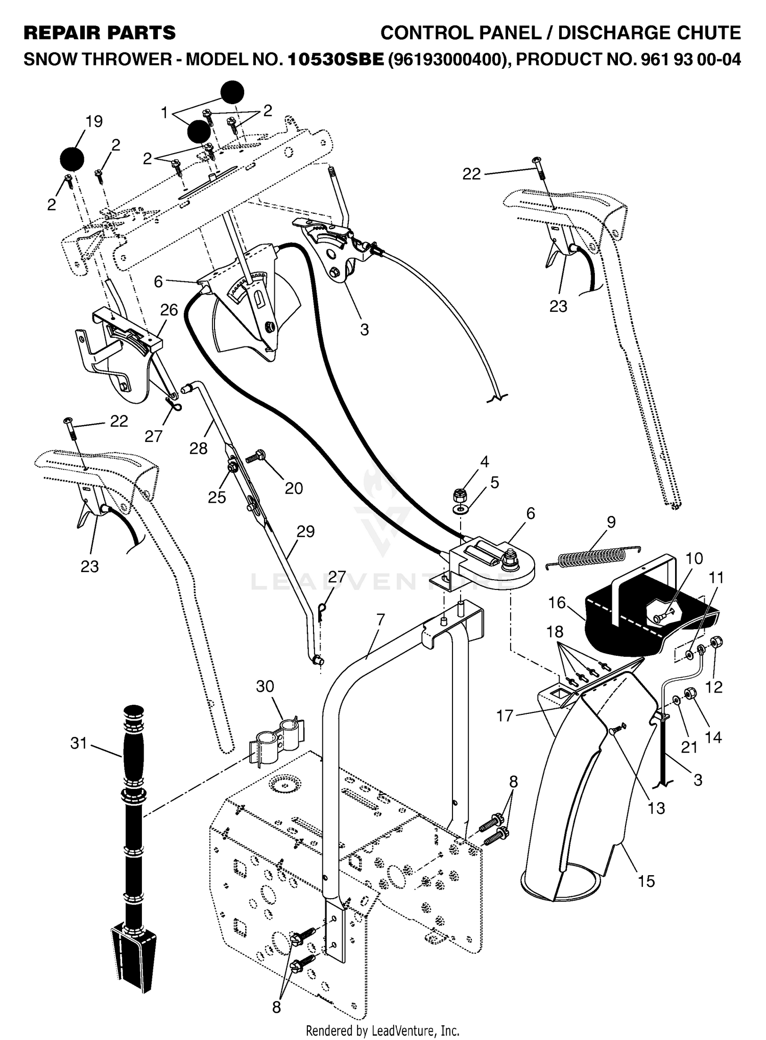 CONTROL PANEL & DISCHARGE CHUTE