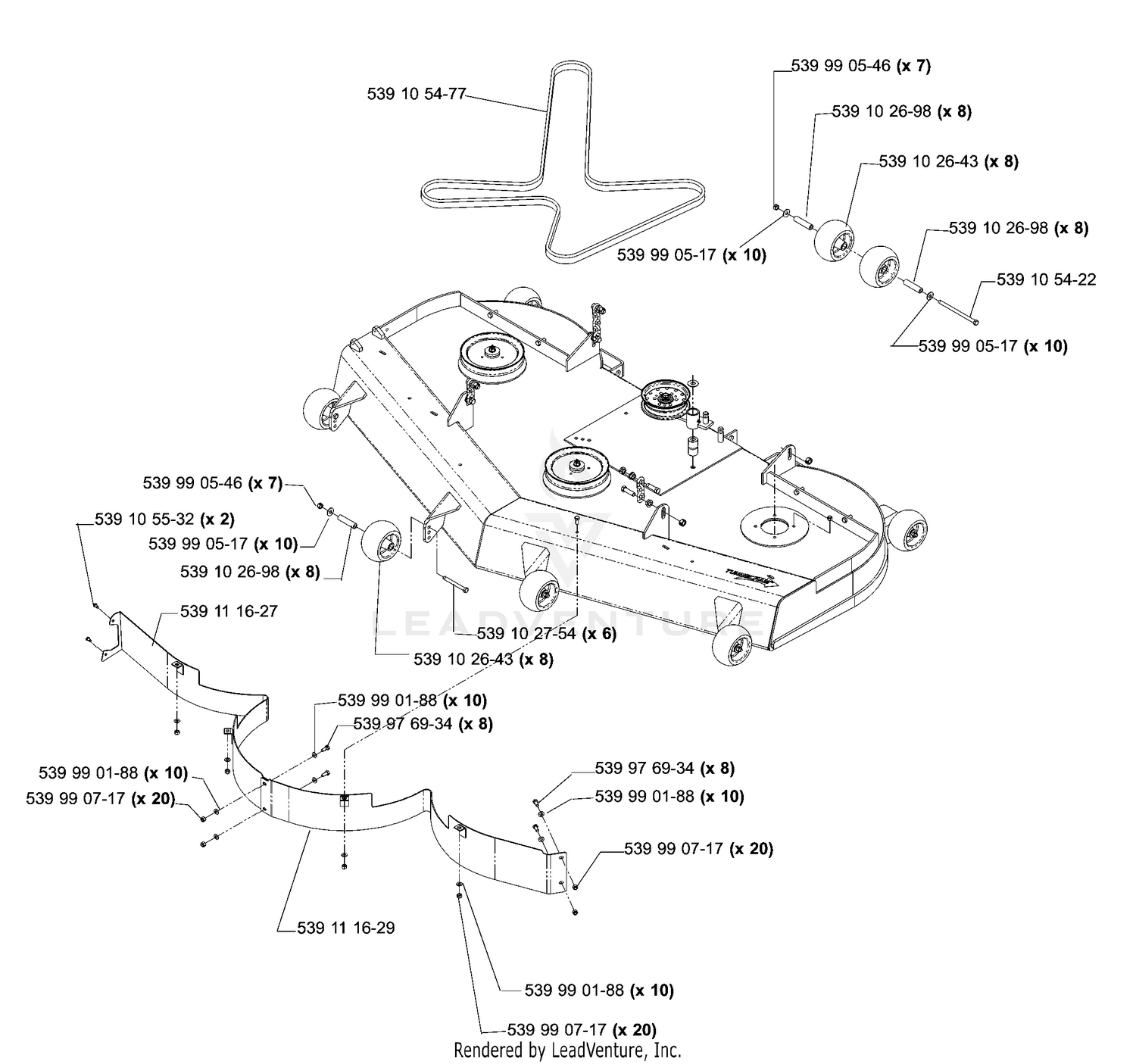 72" Front Deck Assembly (Part 2)