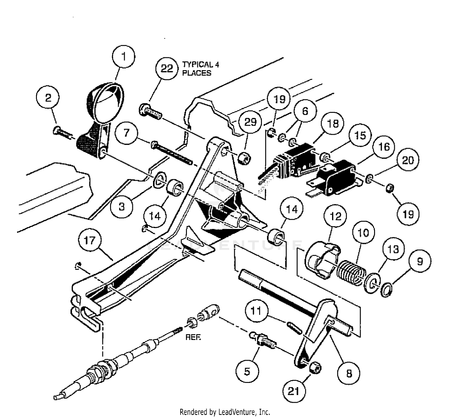 Forward/Reverse Shifter Assembly - Gasoline Vehicle