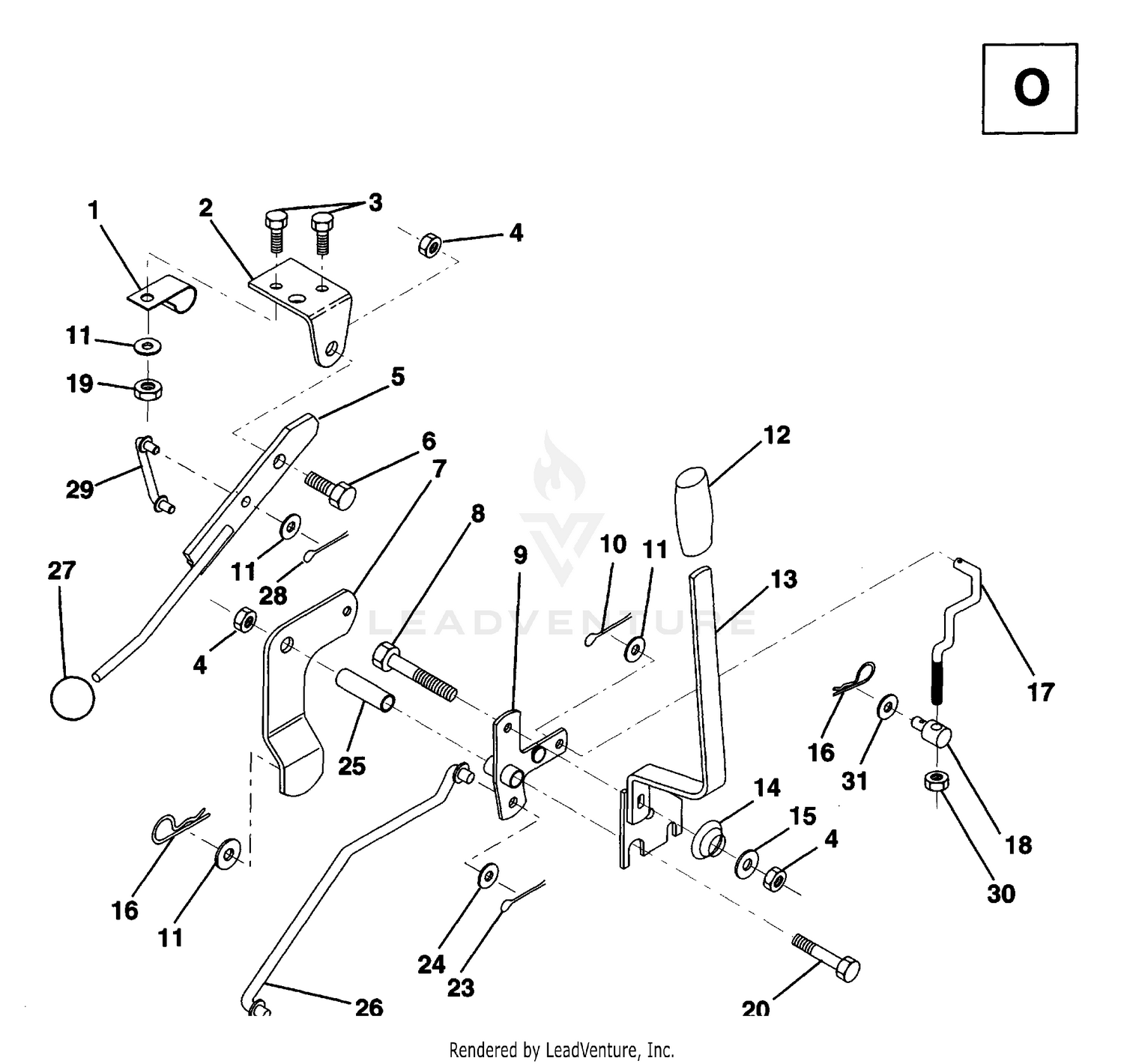 MOWER LIFT LEVER