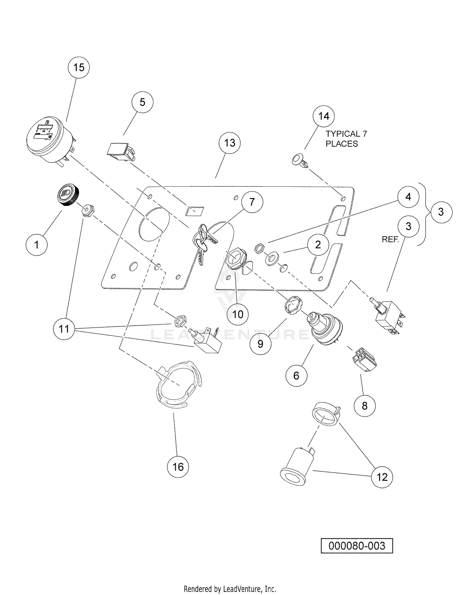 Electrical Components, Instrument Panel, Gasoline Vehicles