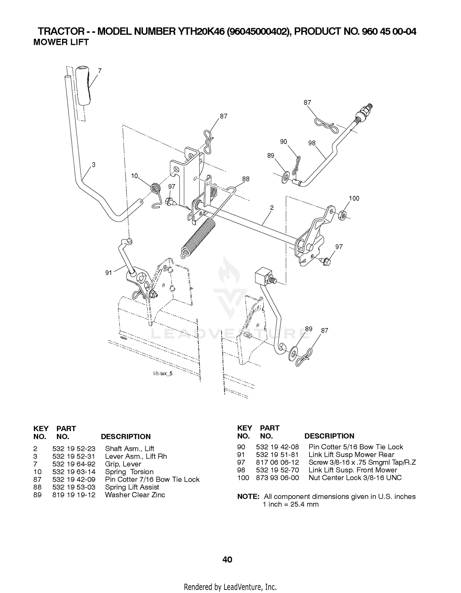 MOWER LIFT / DECK LIFT 2