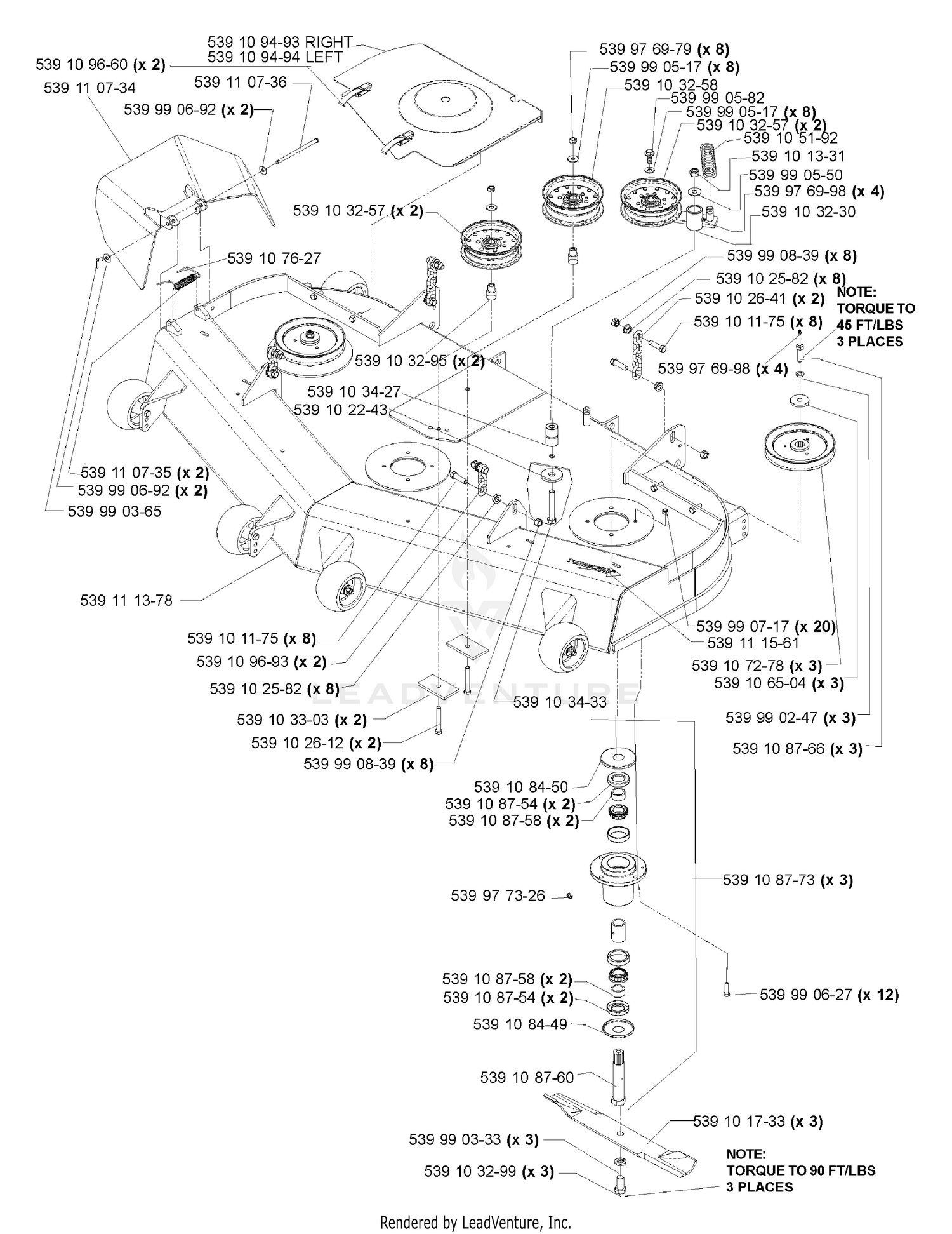 Deck Assembly (61") (Part 1)