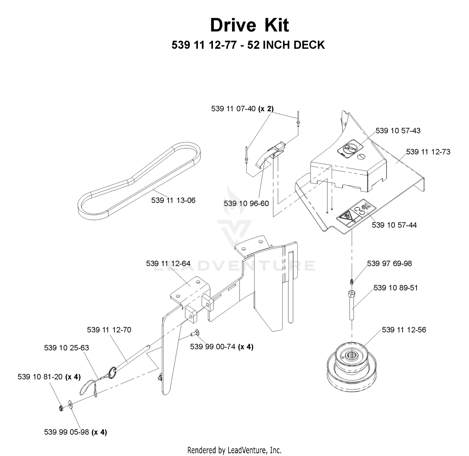 Accessory HCS13 Drive Kit 539111277 - 52 Inch Deck