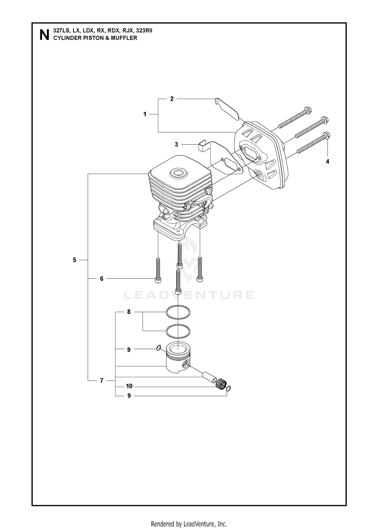 CYLINDER, PISTON & MUFFLER
