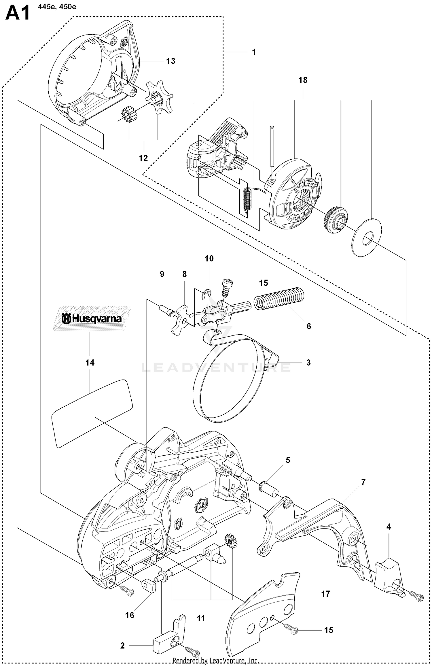 Tool-less Chainbrake 445e, 450e