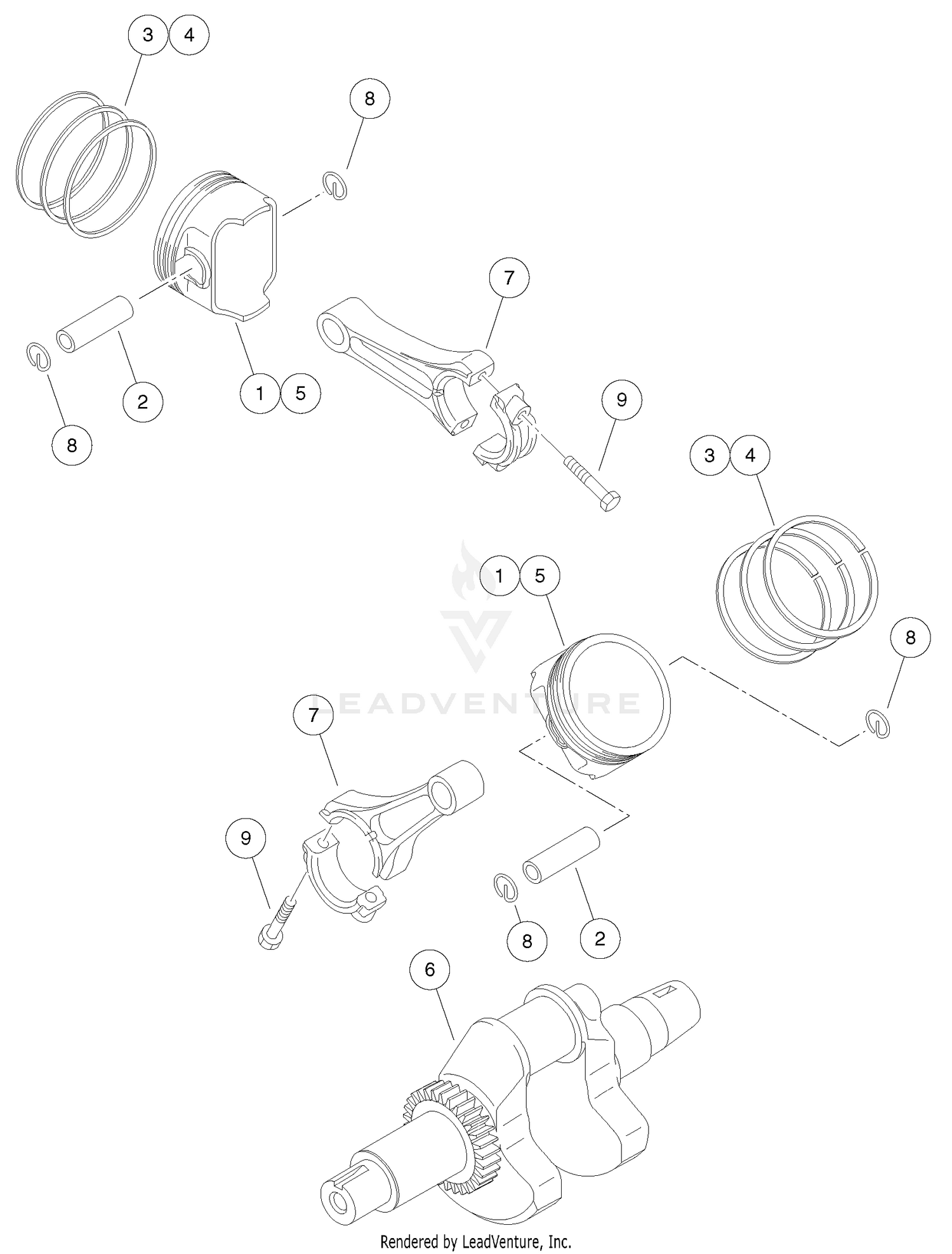 Pistons And Crankshaft