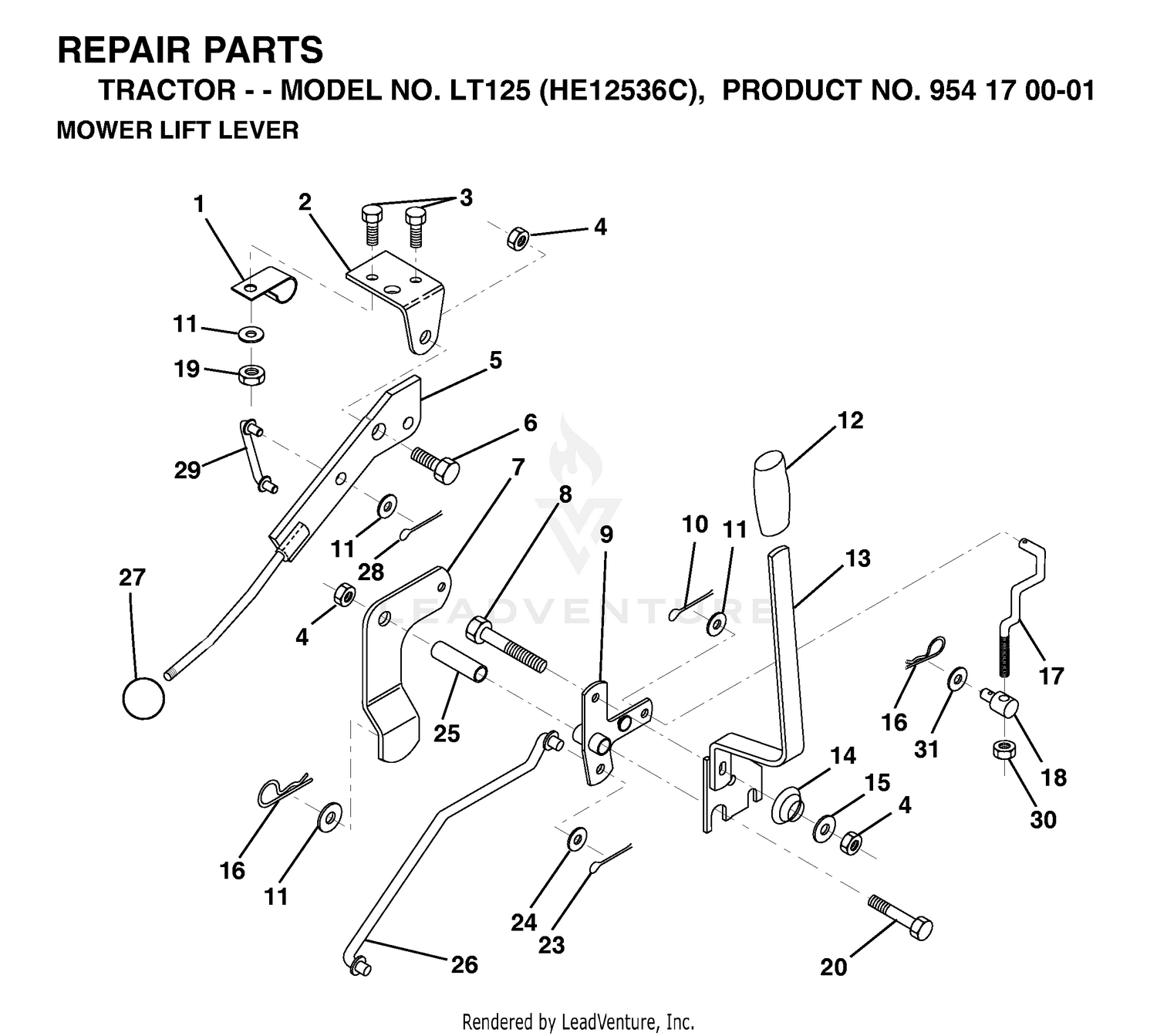 MOWER LIFT LEVER