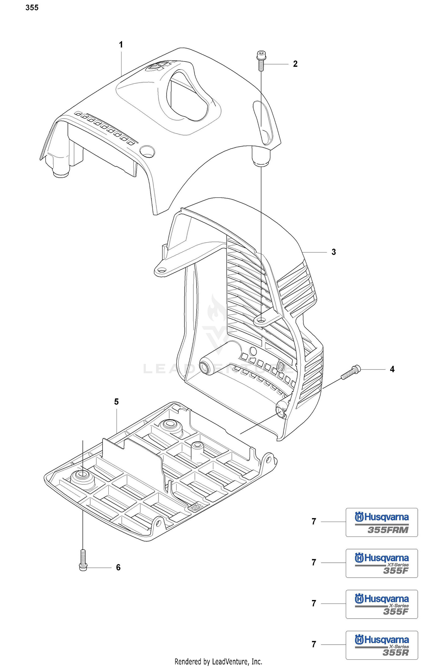 Top Cover/Muffler Guard (355)