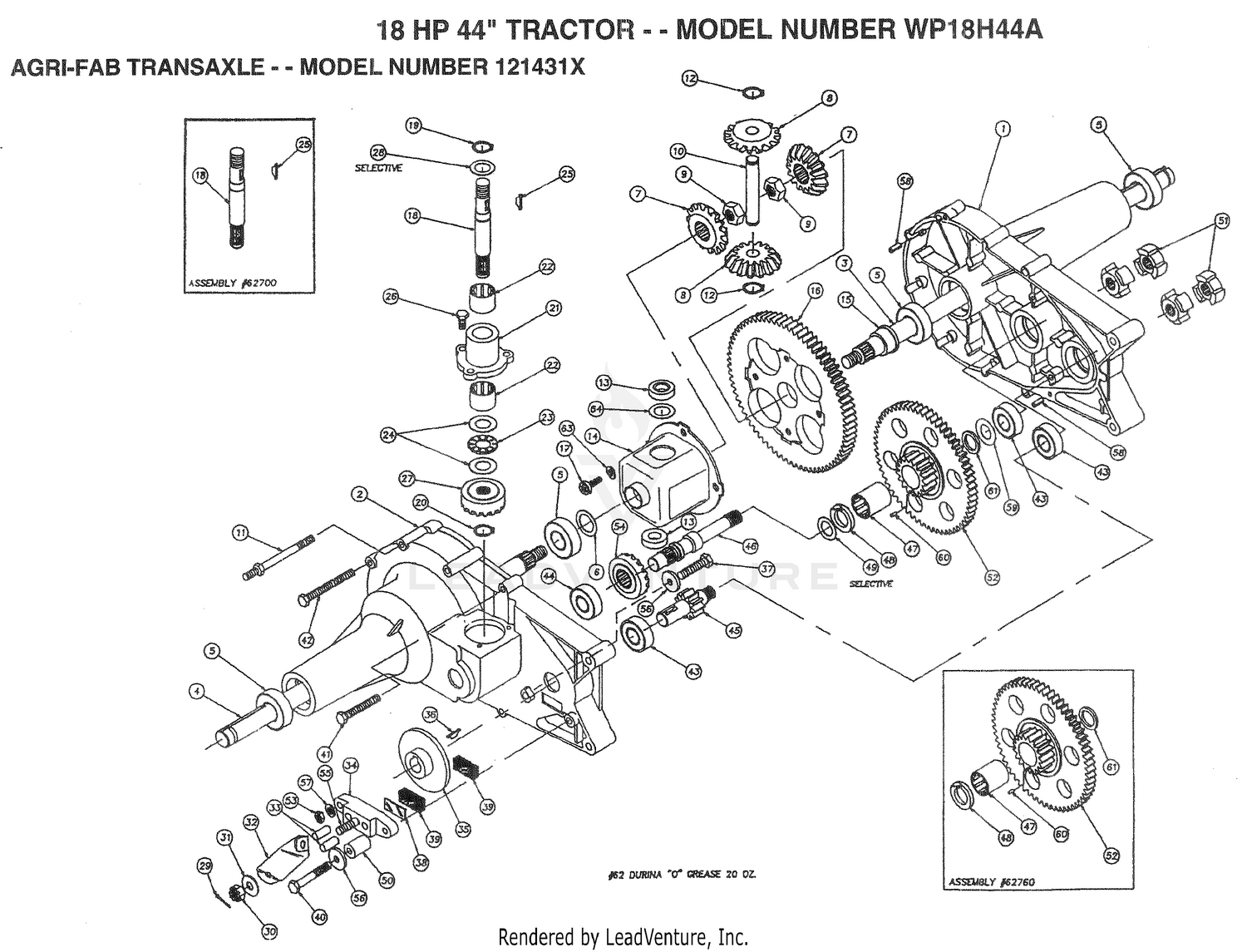 Agri-Fab Transaxle - - Model Number 121431X