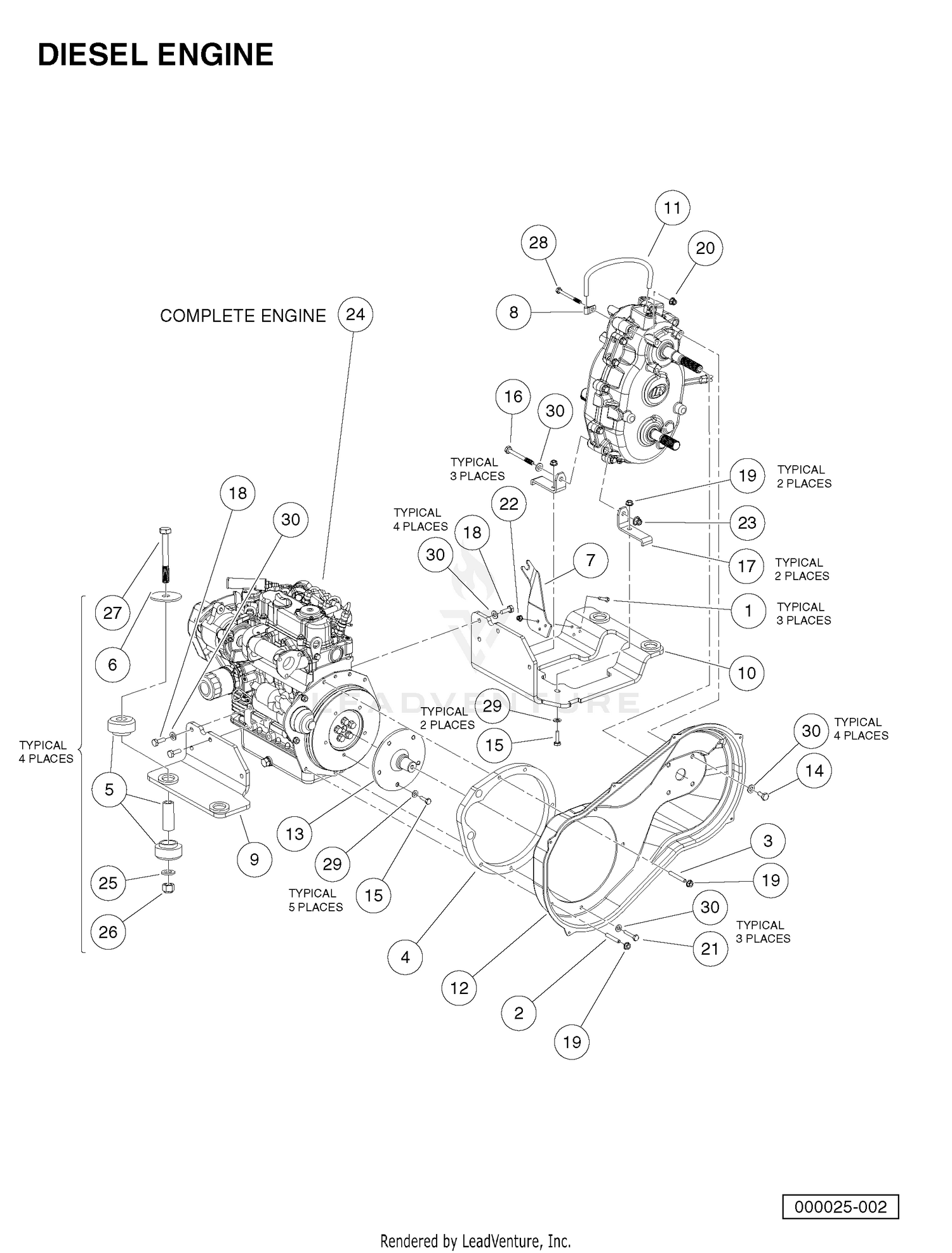 KUBOTA D722 DIESEL ENGINE MOUNTING
