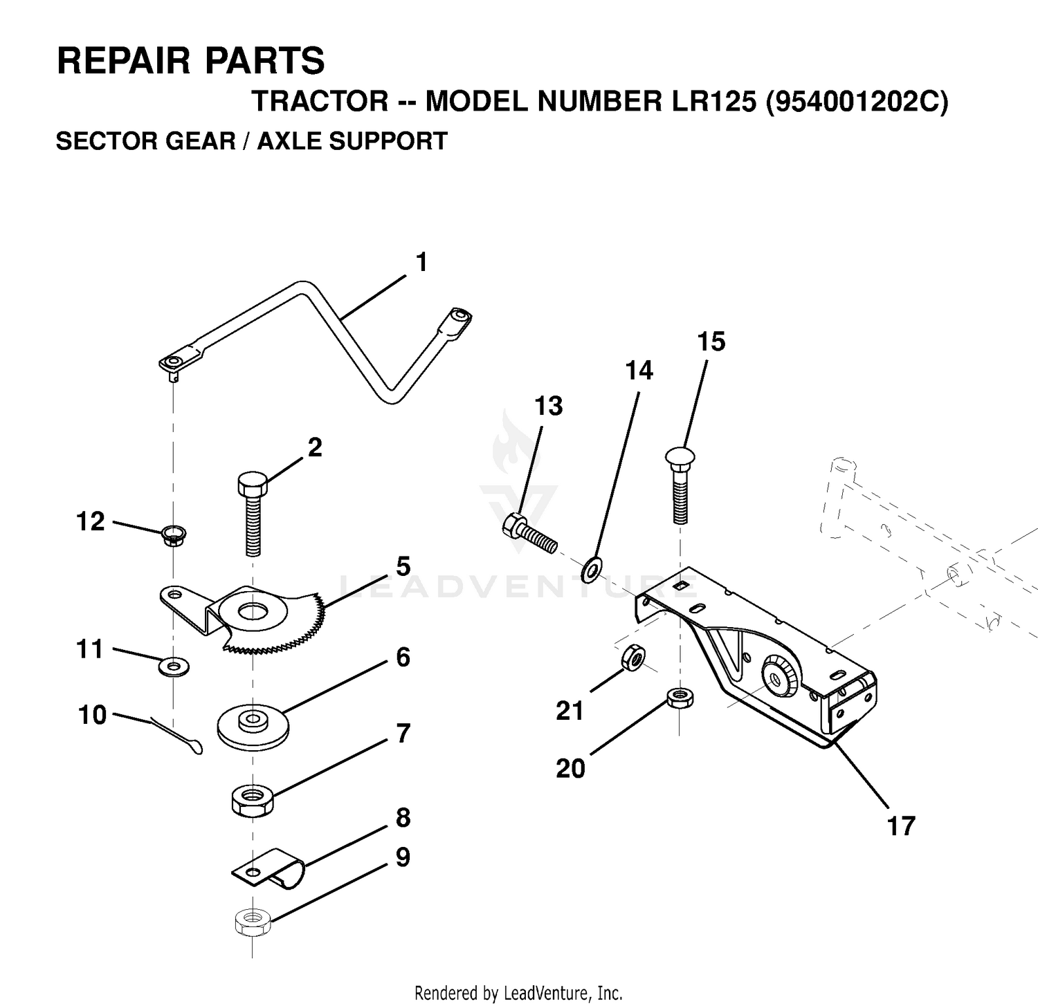 SECTOR GEAR / AXLE SUPPORT