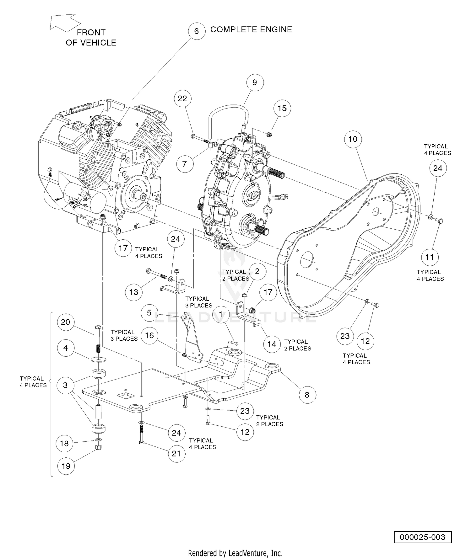 Honda GX620 Gasoline Engine Mounting