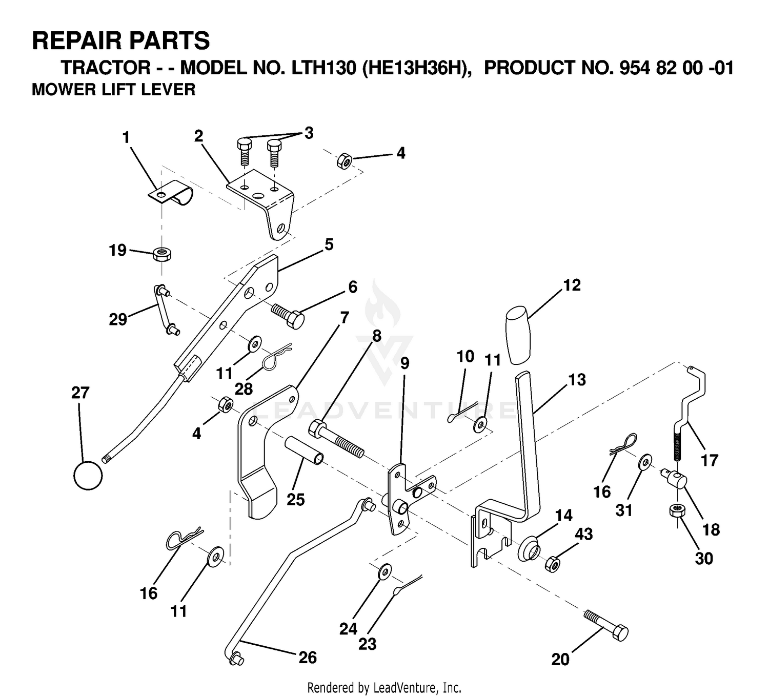 MOWER LIFT LEVER