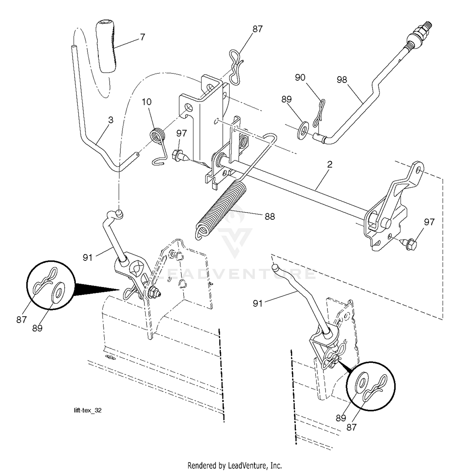 MOWER LIFT LEVER