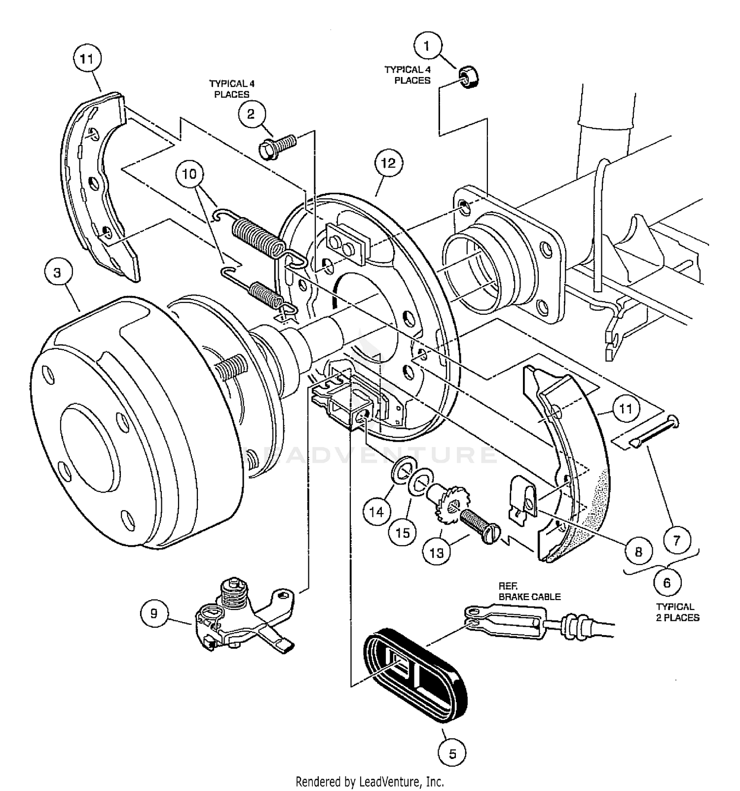 Brake Assembly, Self-Adjusting