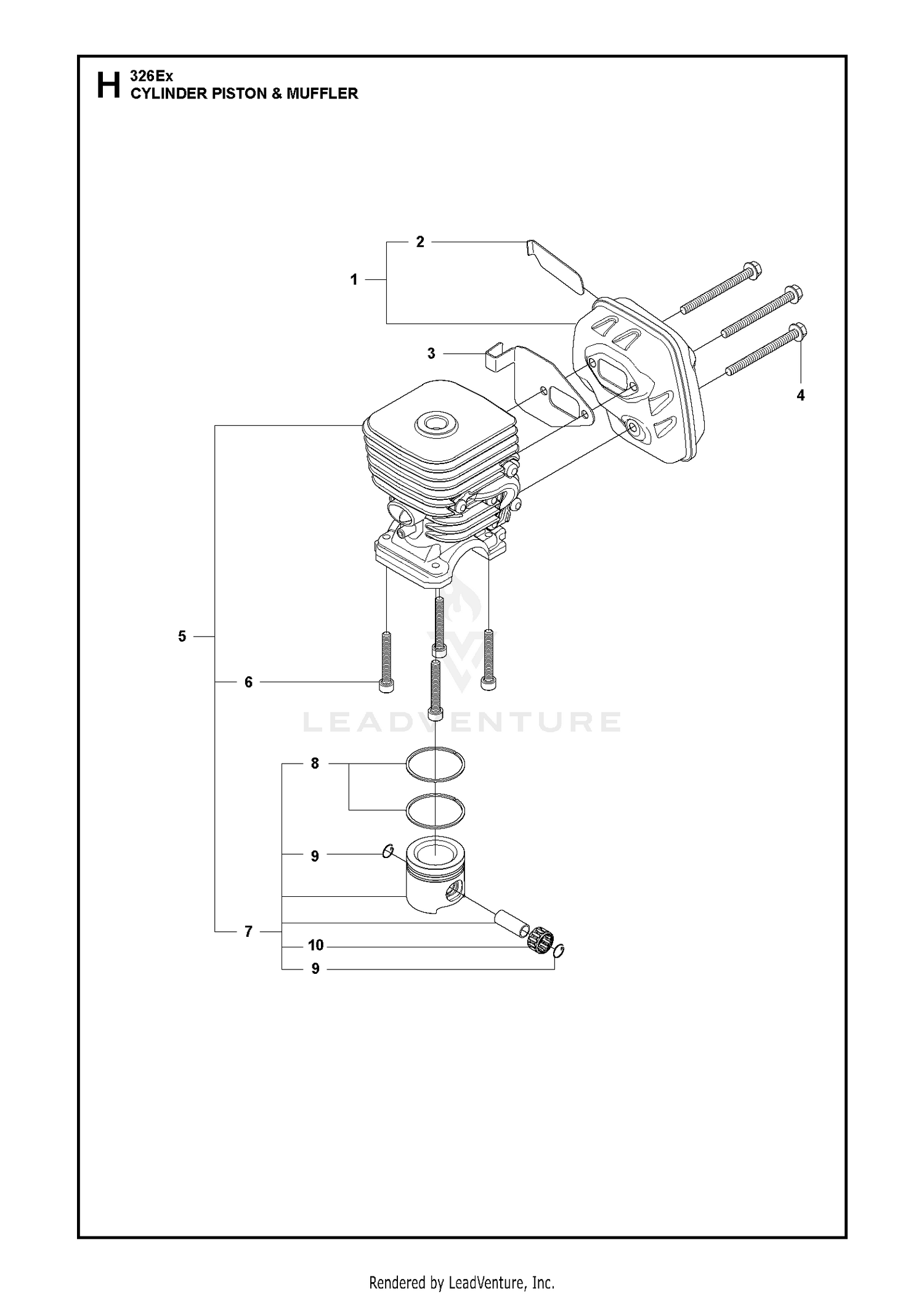 CYLINDER, PISTON & MUFFLER