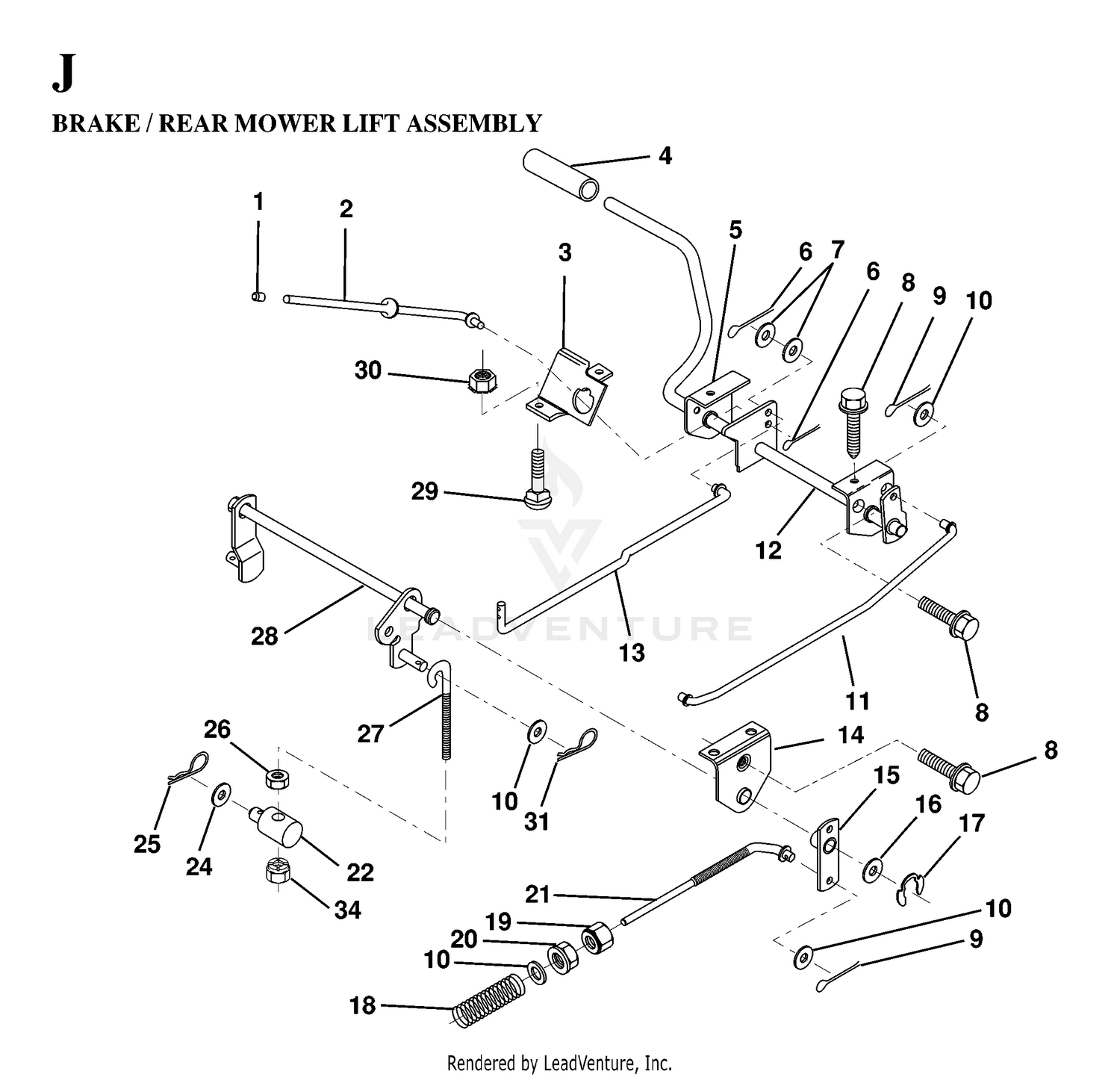 BRAKE / REAR MOWER LIFT