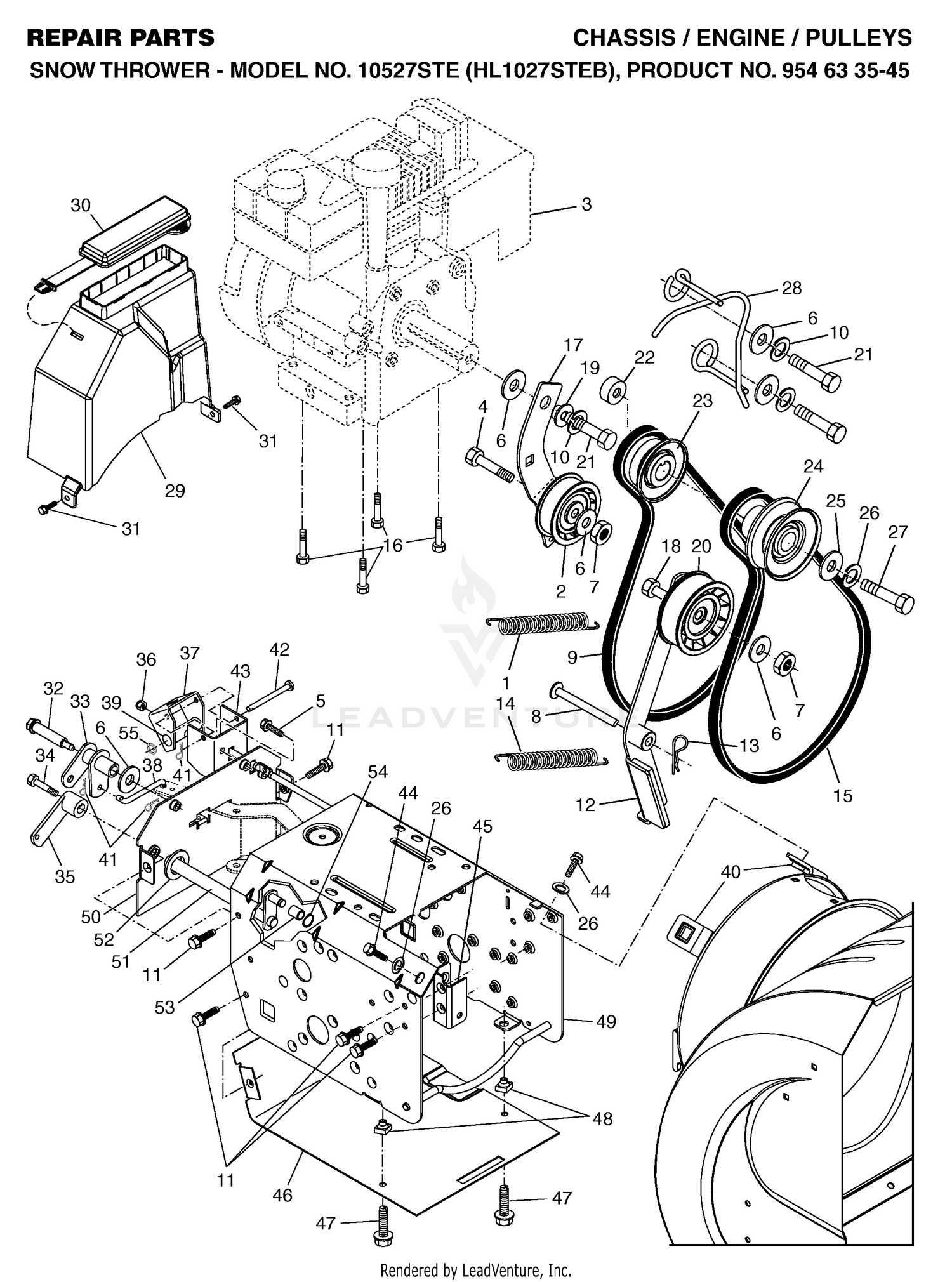 CHASSIS, ENGINE & PULLEYS